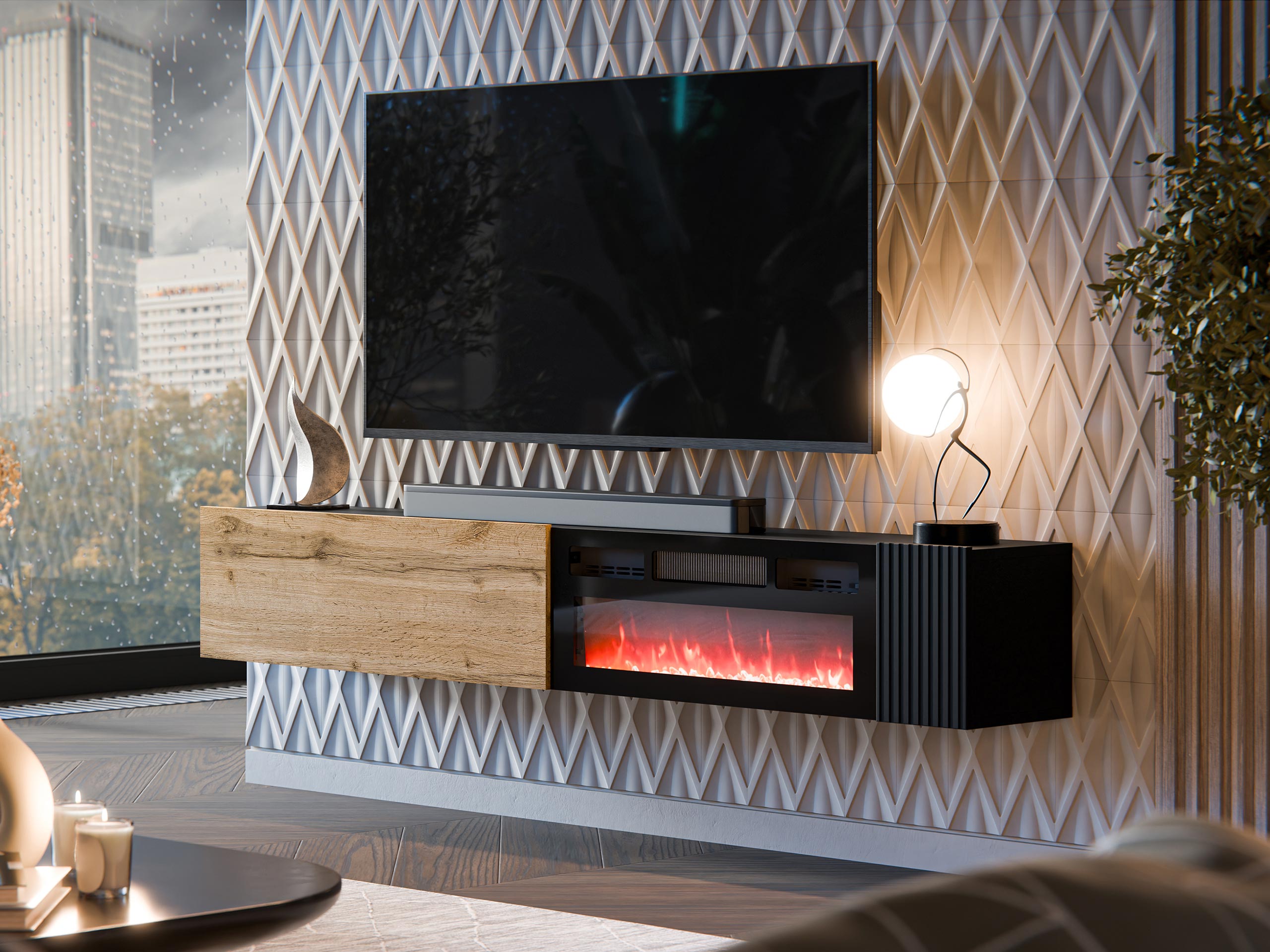 TV-omarica Species I (Wotan hrast + Črna)