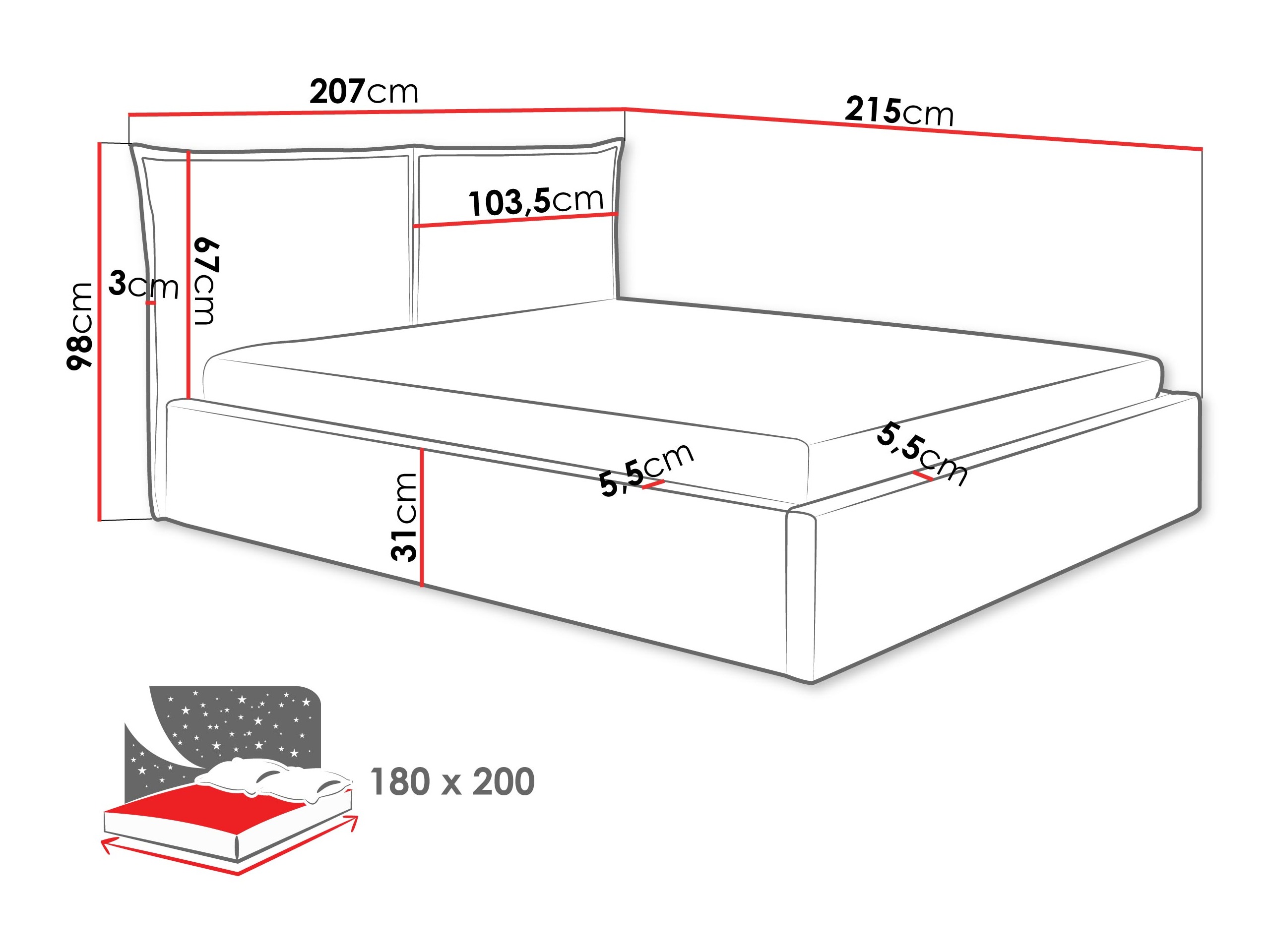 Postelja Malden 100 (Paros 05)