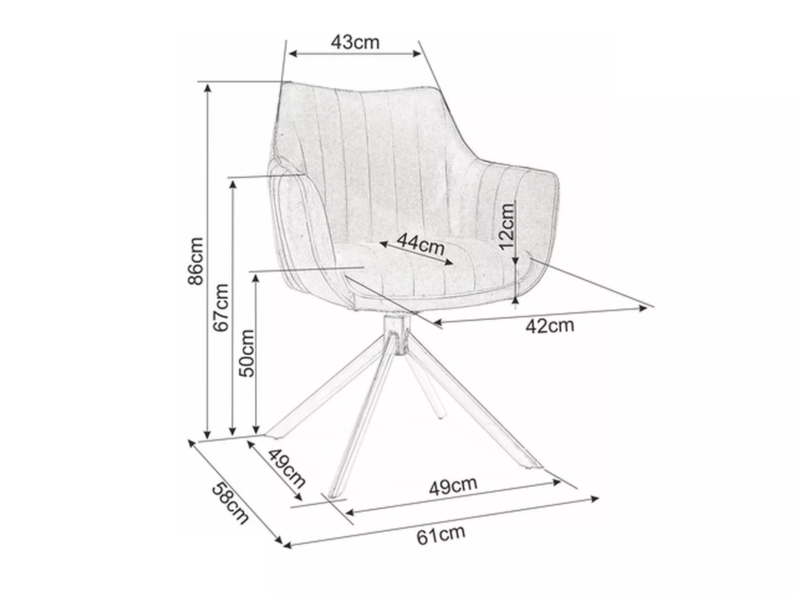 Stol Detroit 912 (Temno siva)