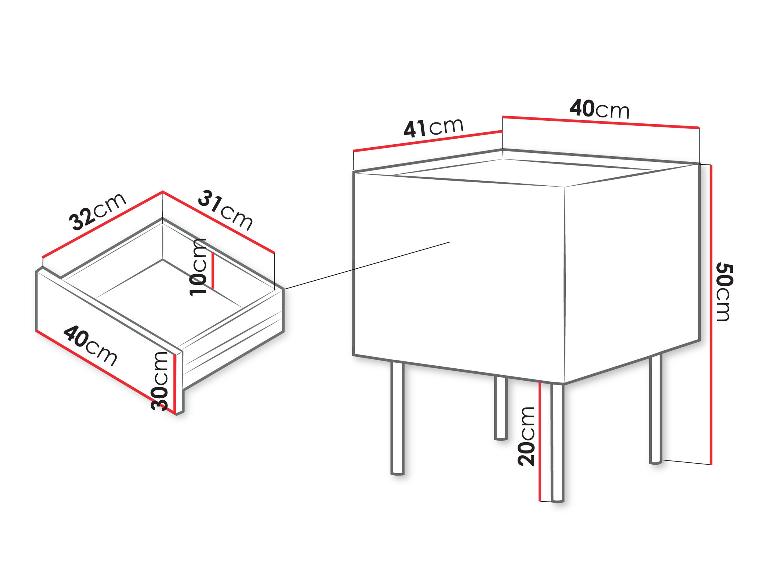 Komplet nočnih omaric Melbela 108 (Kašmir + Hrast)