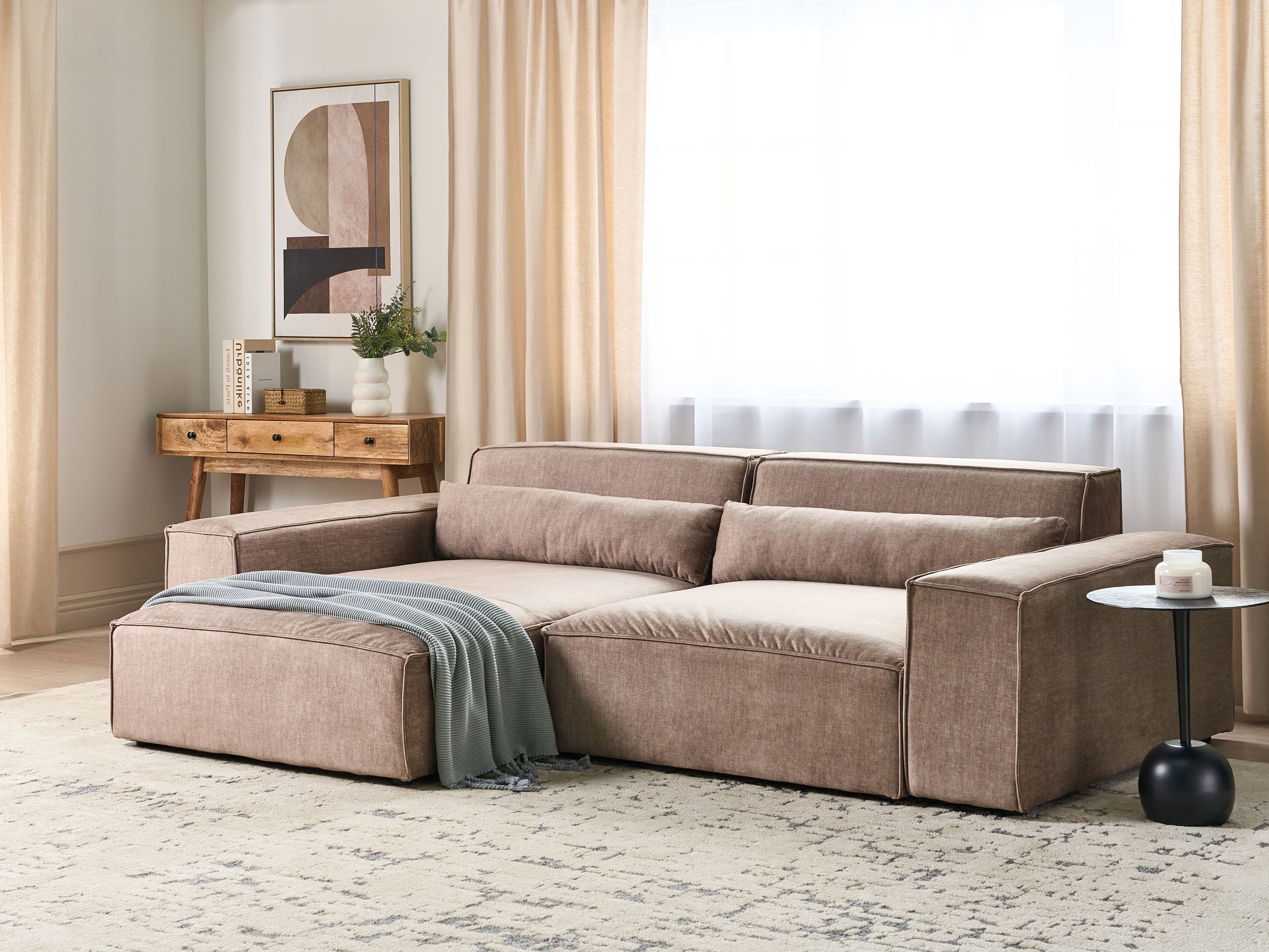 Kotna garnitura Berwyn 2840 (Svetlo rjava)