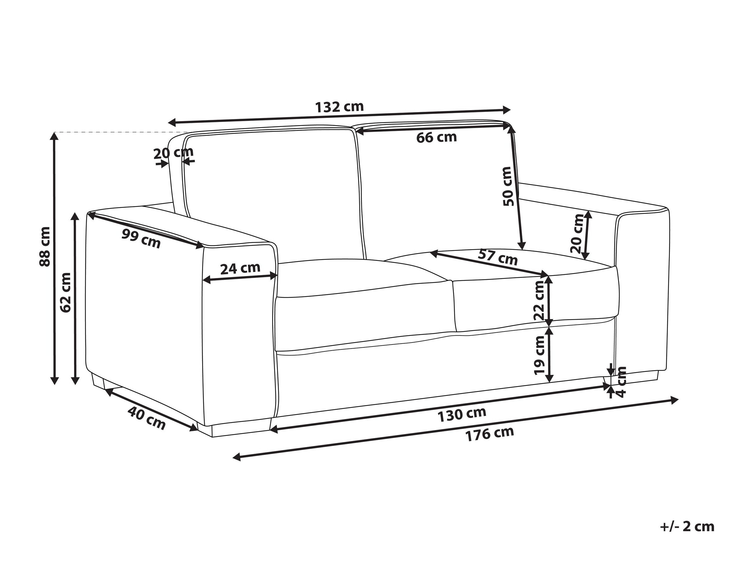 Kavč Berwyn 2855 (Bela)