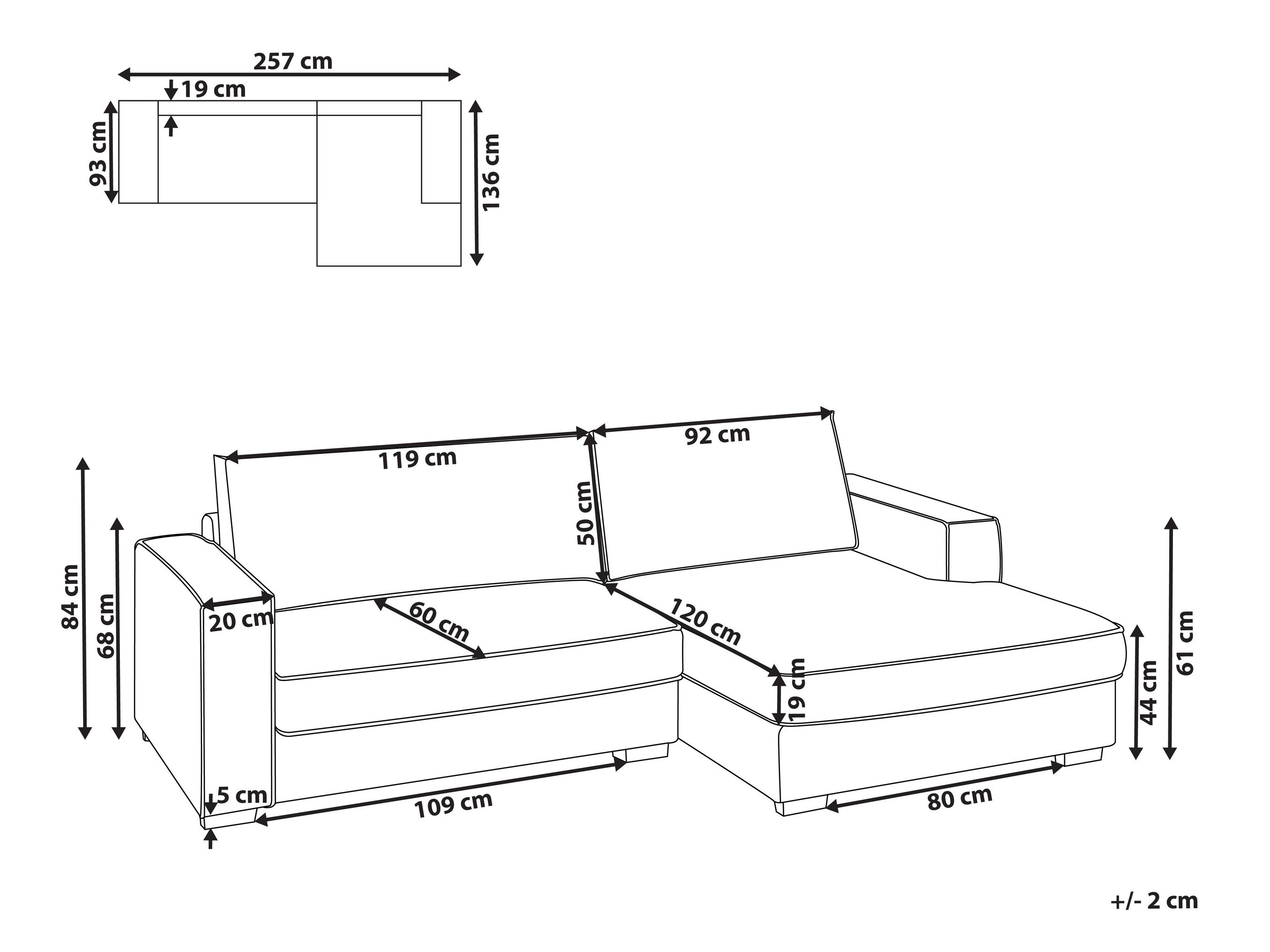 Kotna garnitura Berwyn 2859 (Svetlo bež)