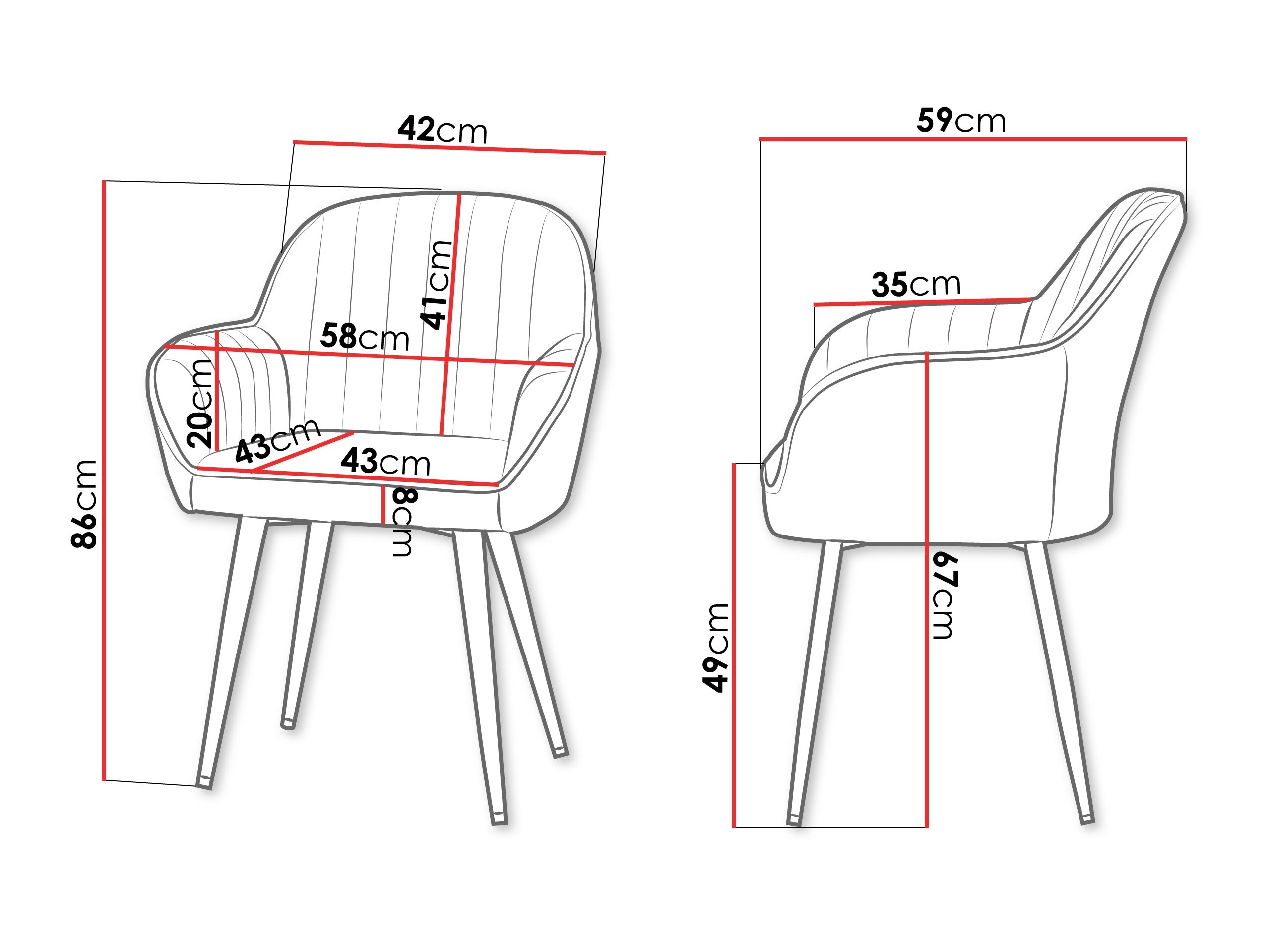 Stol Comfivo Hilaritas VIII (Siva)