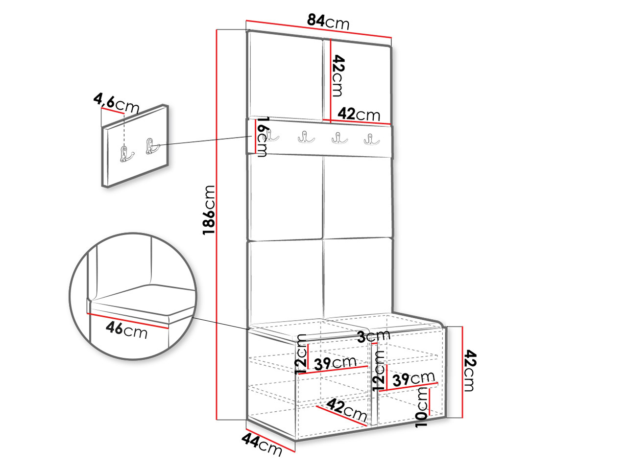 Komplet za predsobo Hartford 267 (Artisan hrast)
