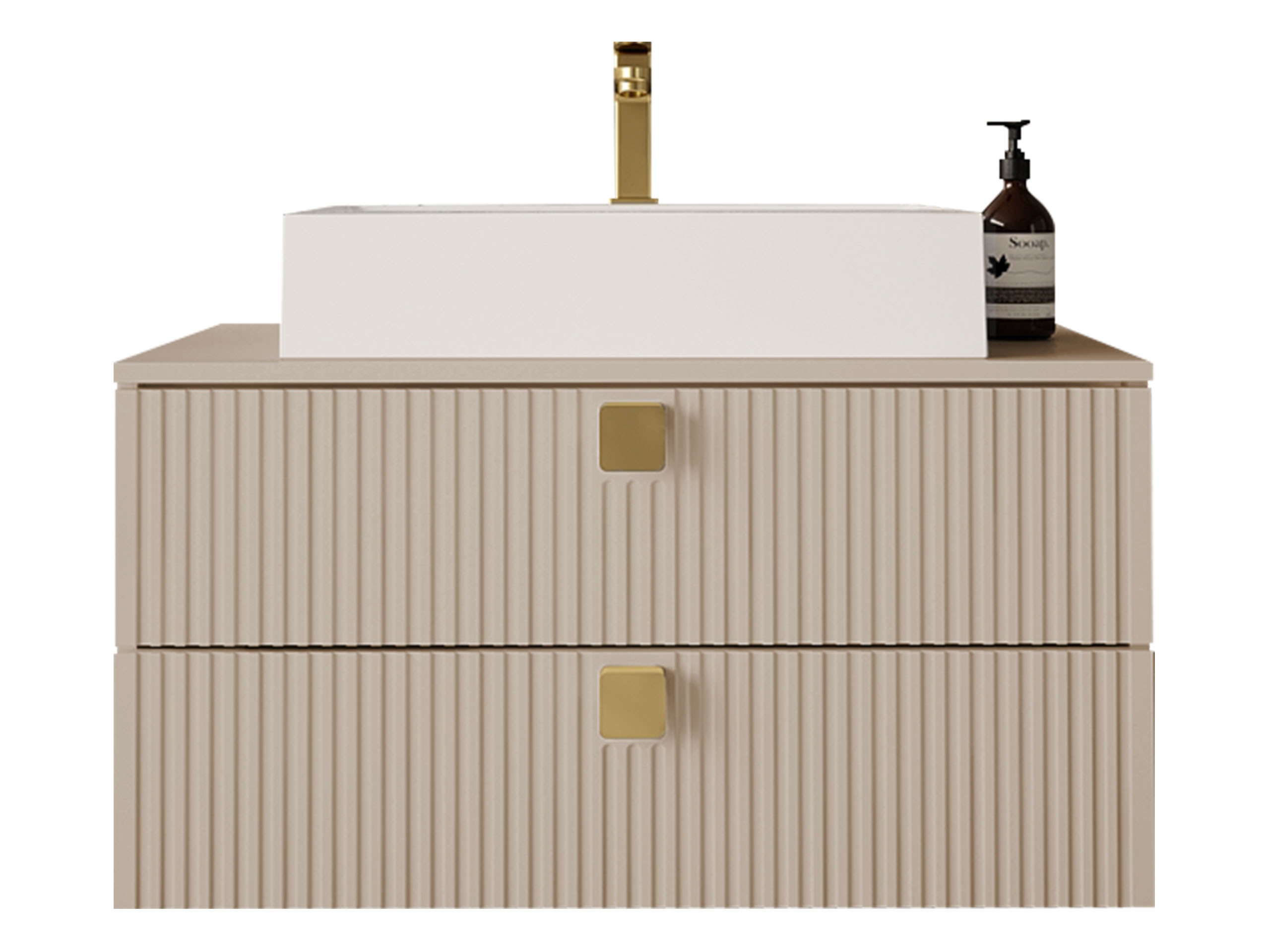 Viseča kopalniška omarica za umivalnik Orlvera 102 (Svetlo rjava)