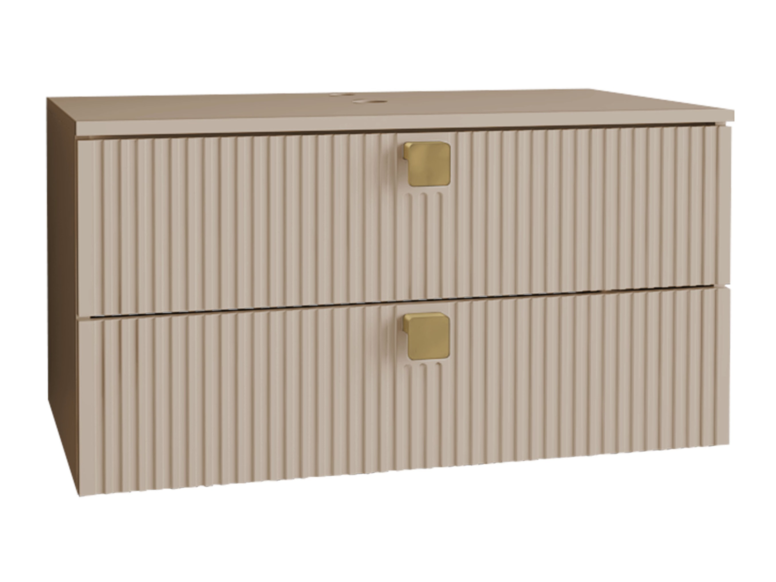 Viseča kopalniška omarica za umivalnik Panium (Svetlo rjava)