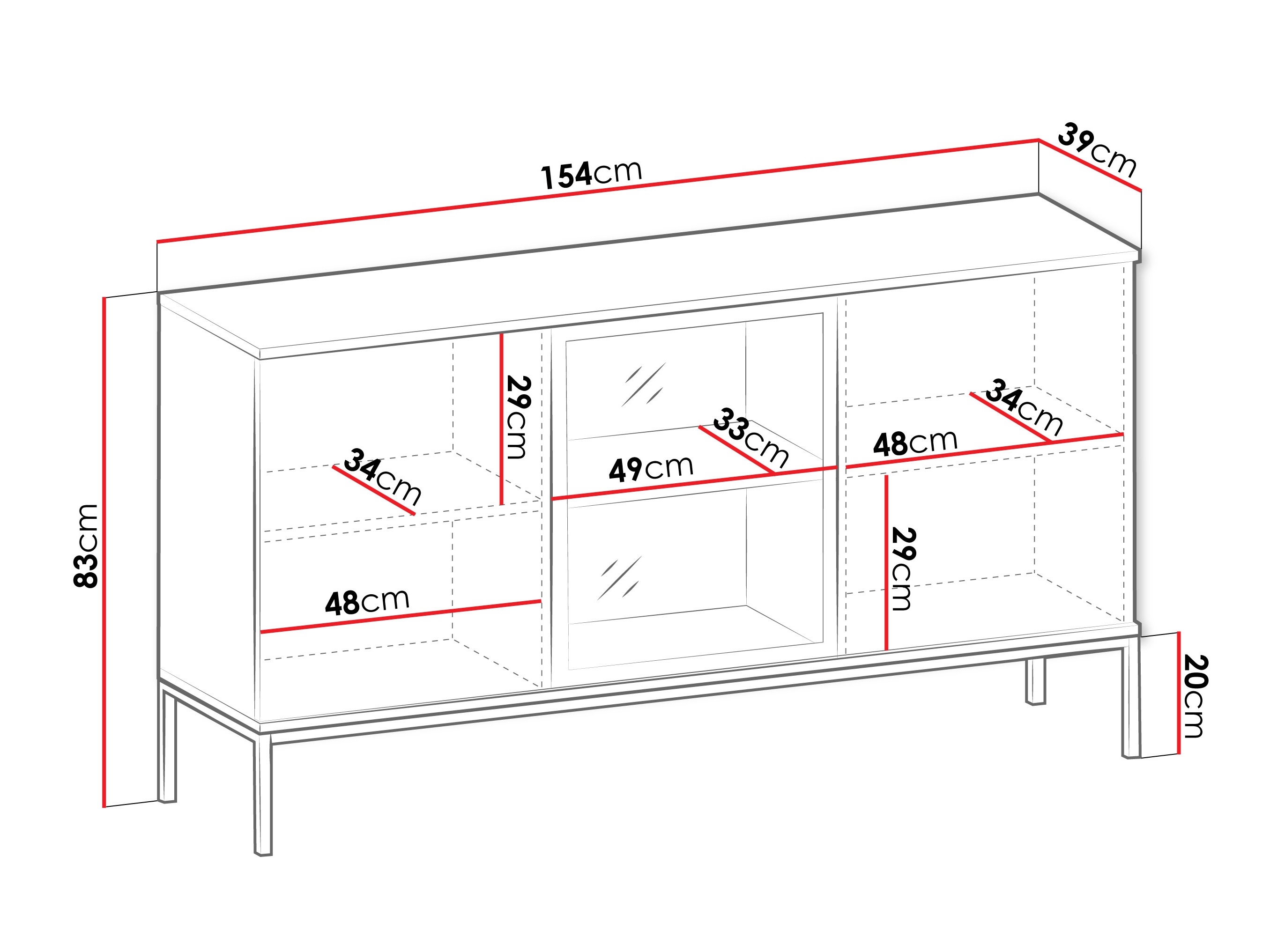 Omarica Soferi 109 (Črna + Wotan hrast)