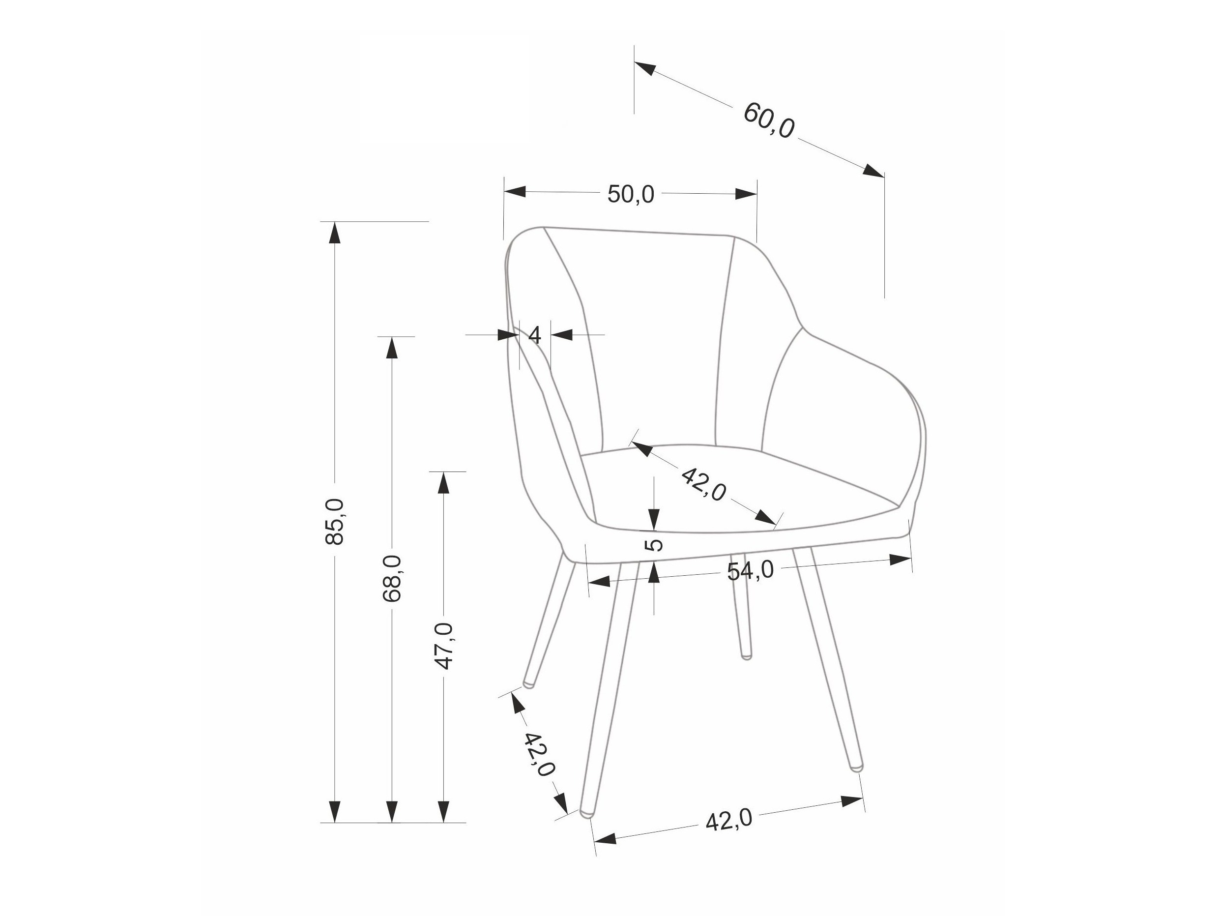 Stol Houston 2044 (Siva)