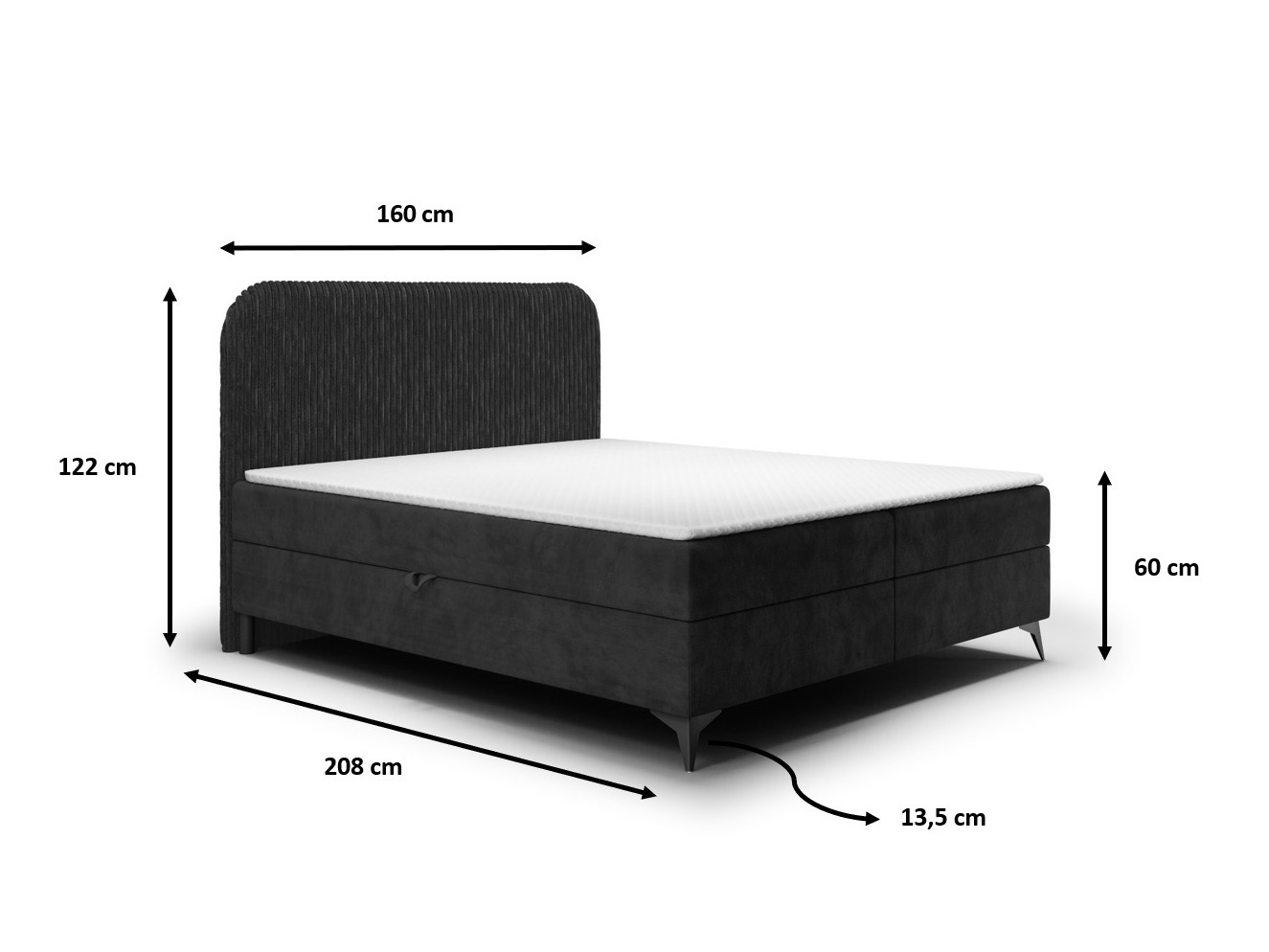 Boxspring postelja Franklin 173 (Tilia 100 + Manila 18)