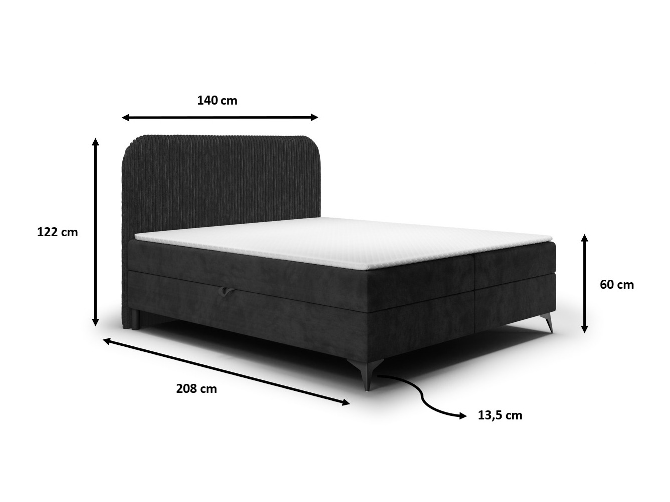 Boxspring postelja Franklin 173 (Tilia 90 + Manila 16)