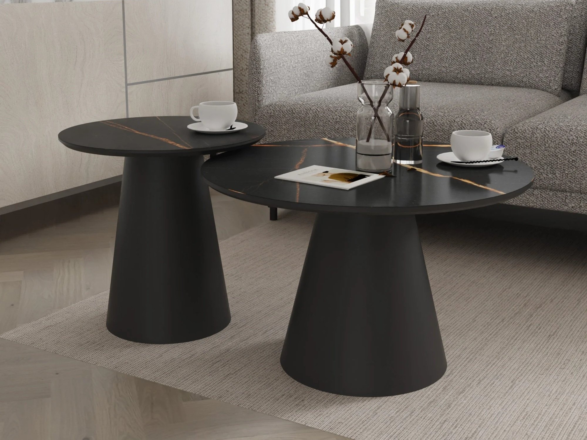 Klubska mizica Burleson 439 (Črni marmor)