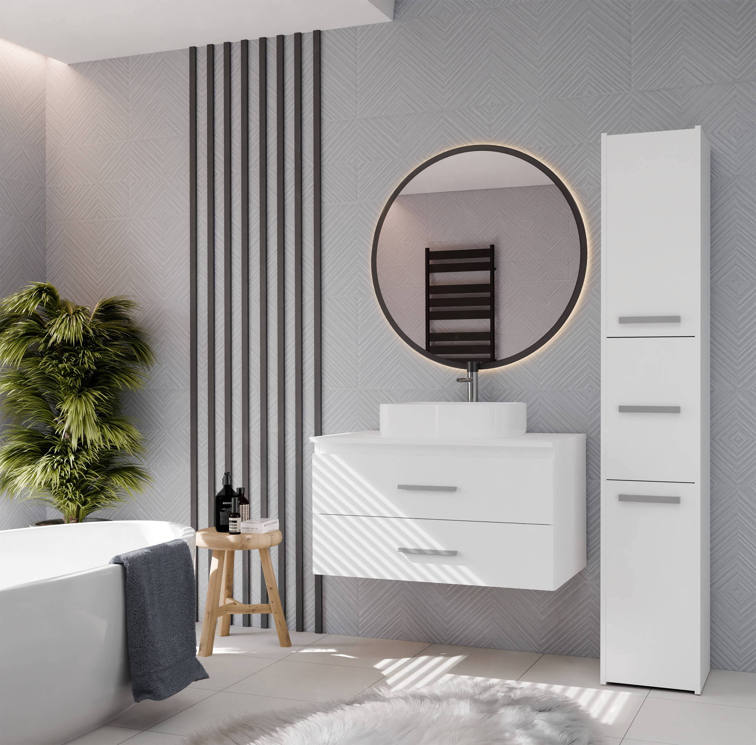 Viseča kopalniška omarica za umivalnik Mandeville 325