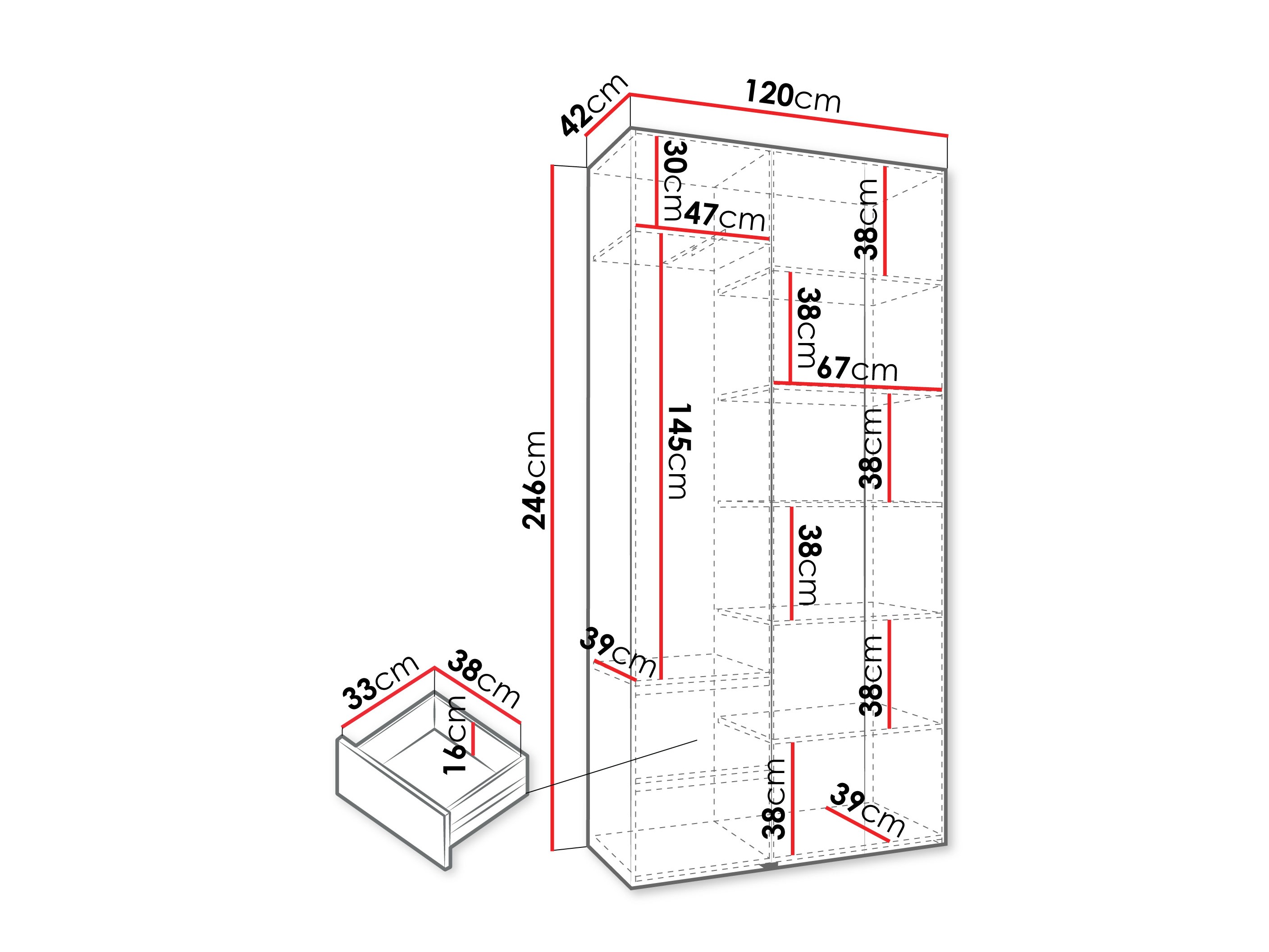 Garderobna omara Hartford 544 (Bela)