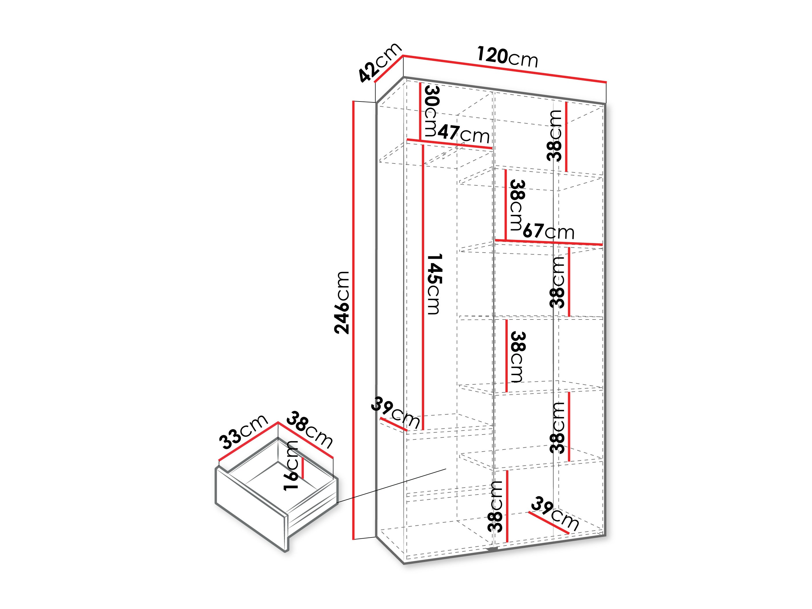 Garderobna omara Hartford 563 (Bela)