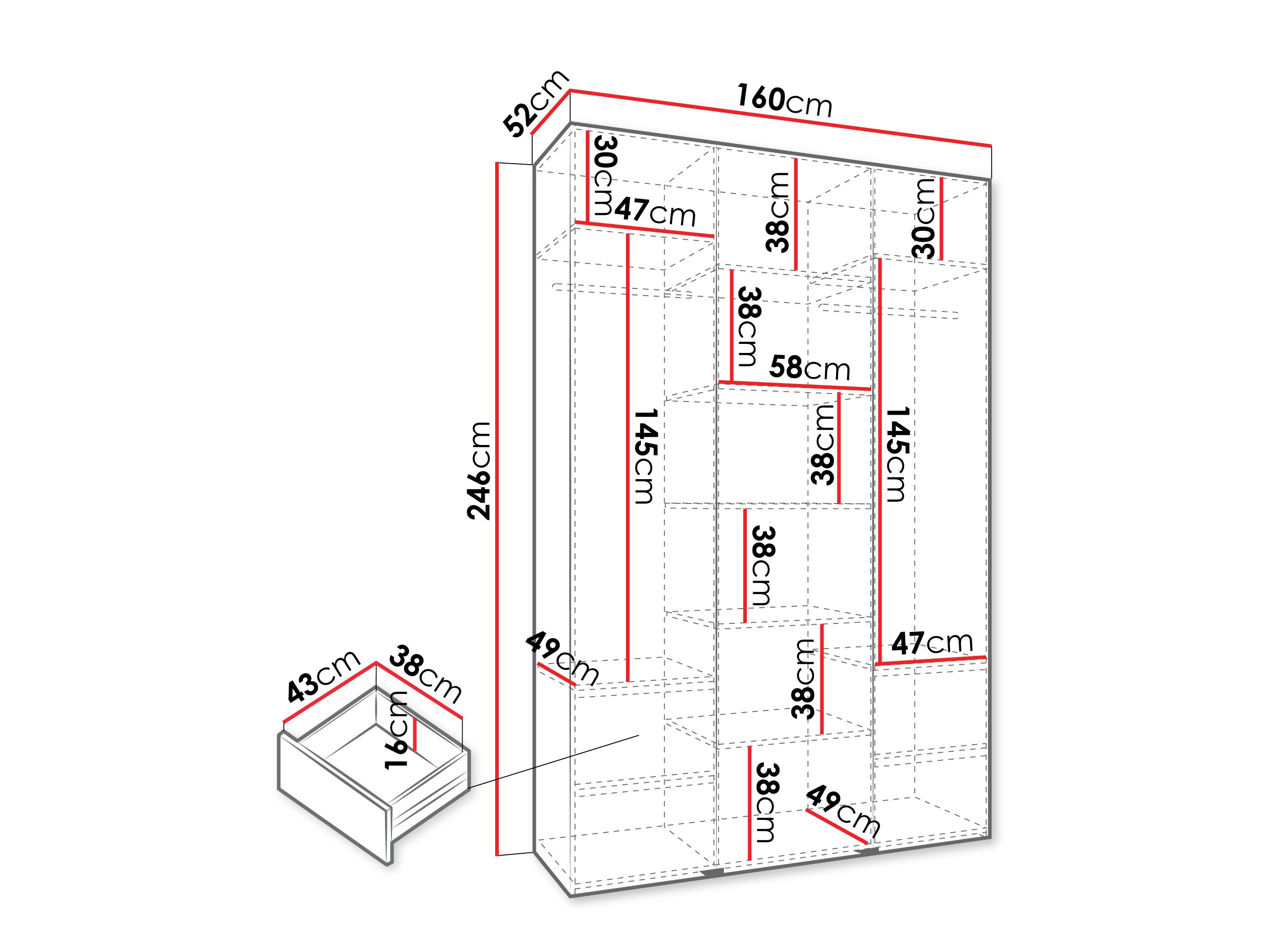 Garderobna omara Hartford 563 (Kašmir)