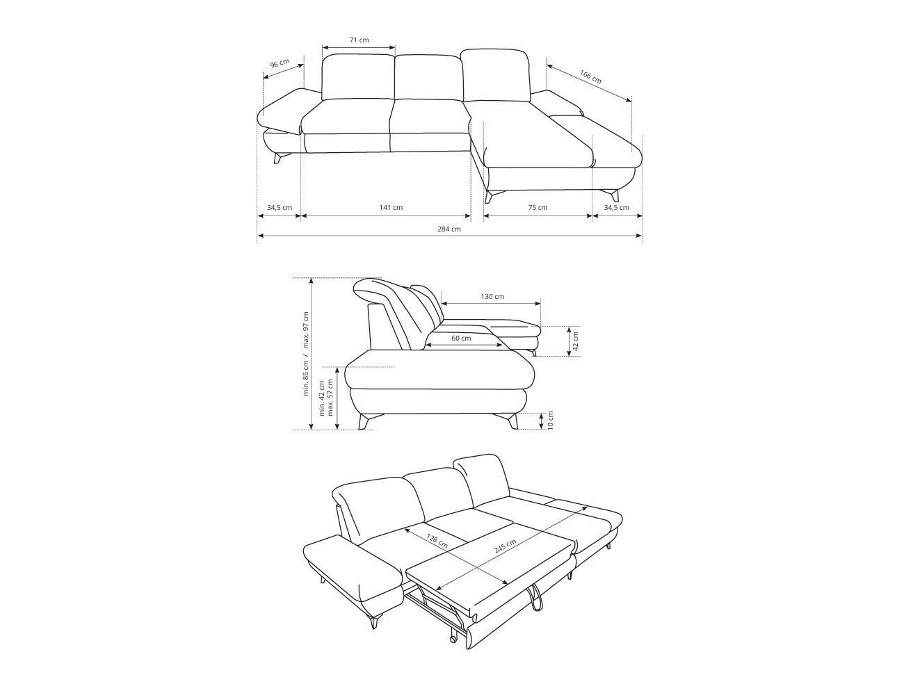 Kotna garnitura Kingston 190 (Loft 19)
