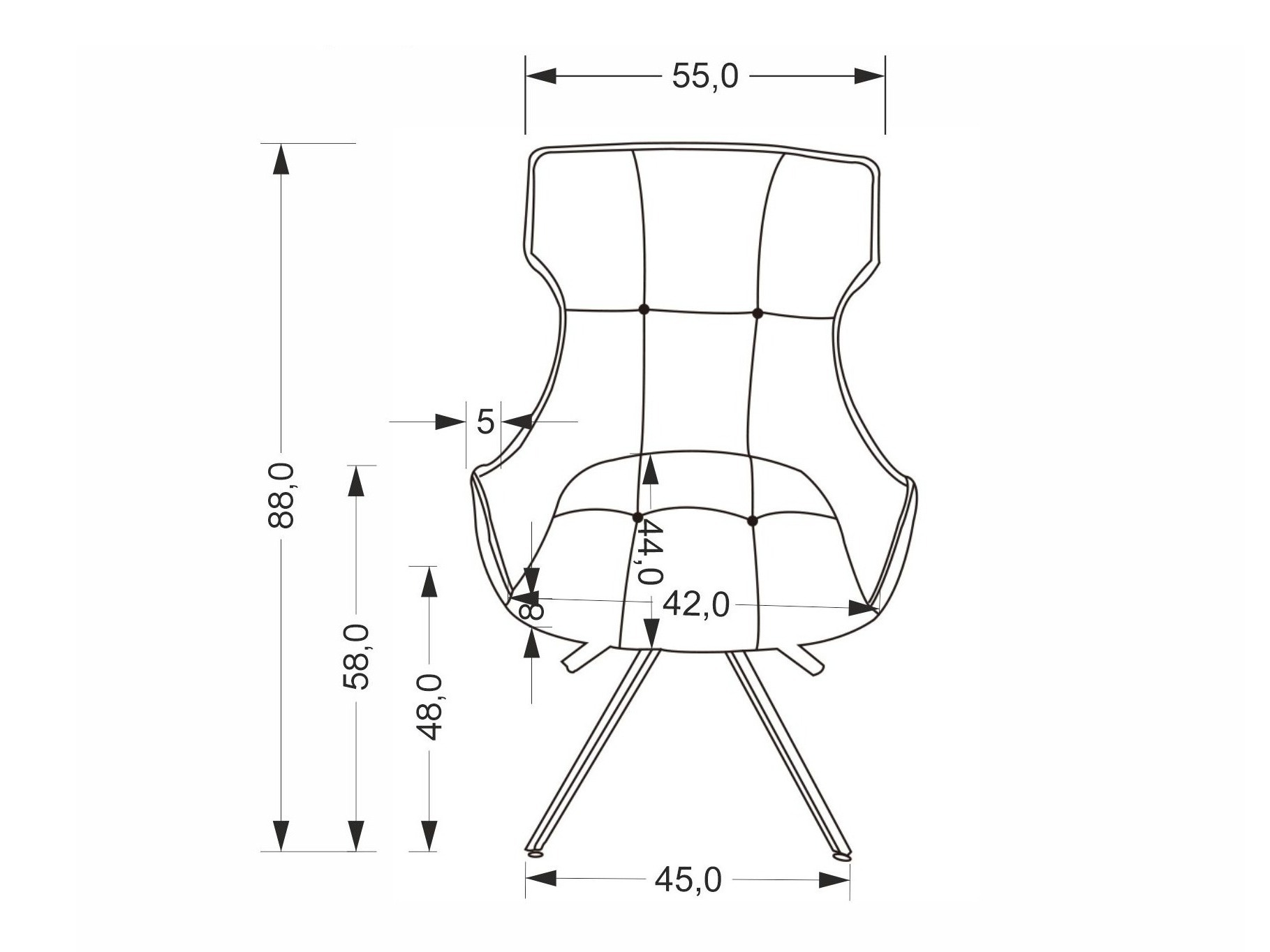 Stol Houston 2055 (Siva)