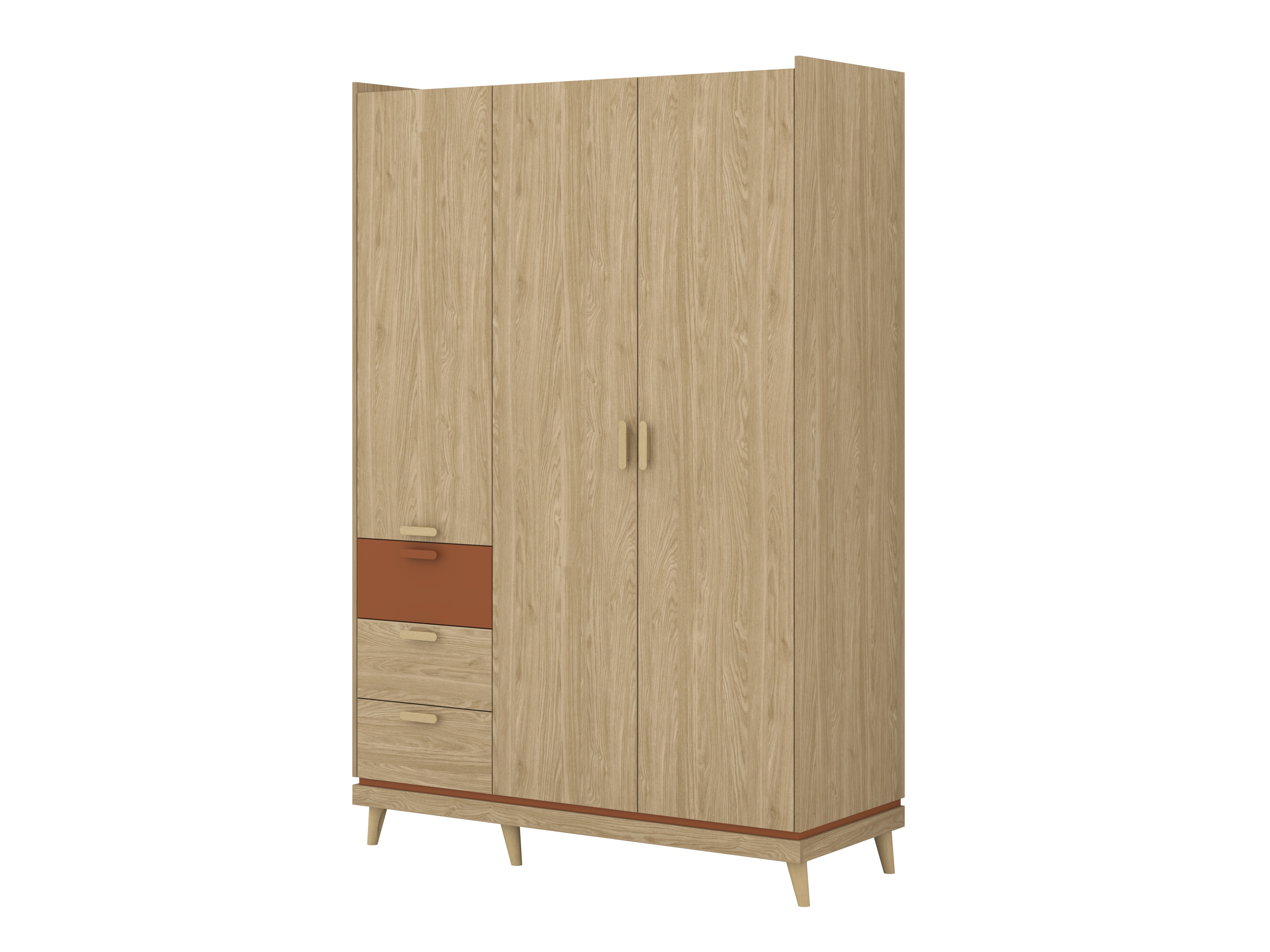 Garderobna omara Fertalu 100 (Hrast + Oranžna)