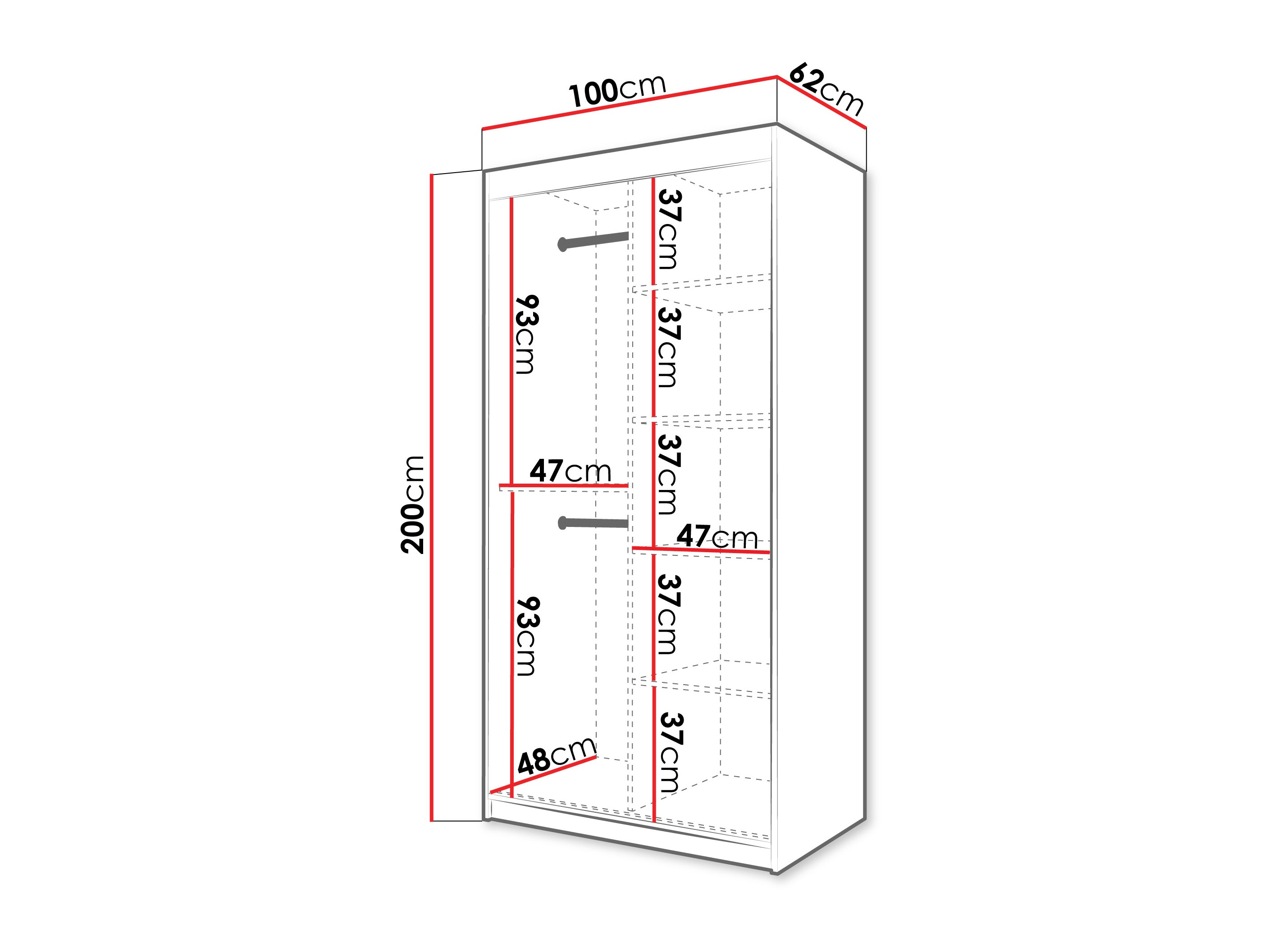 Garderobna omara Hartford 577 (Črna)