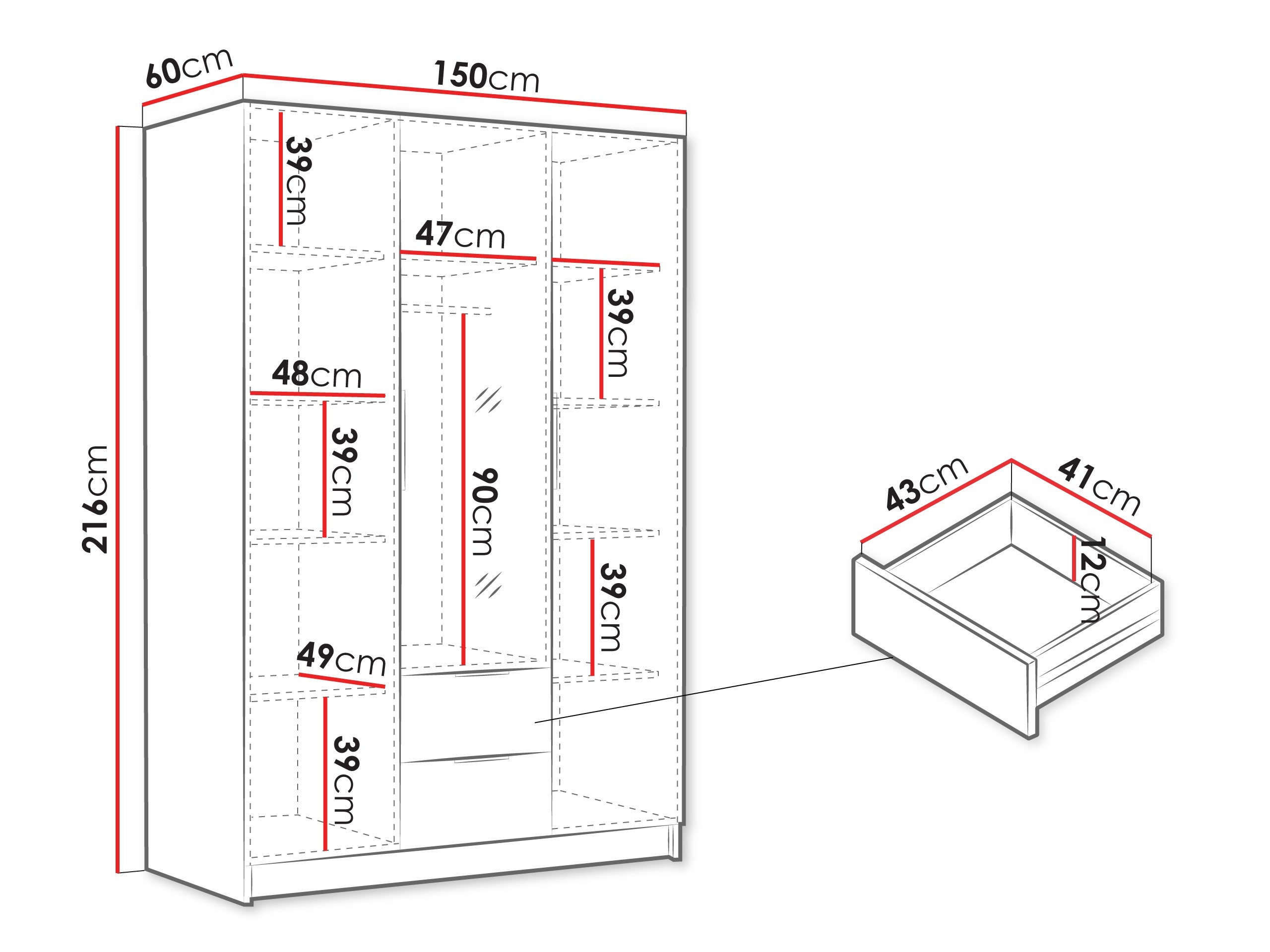 Garderobna omara Closico 199 (Bela)