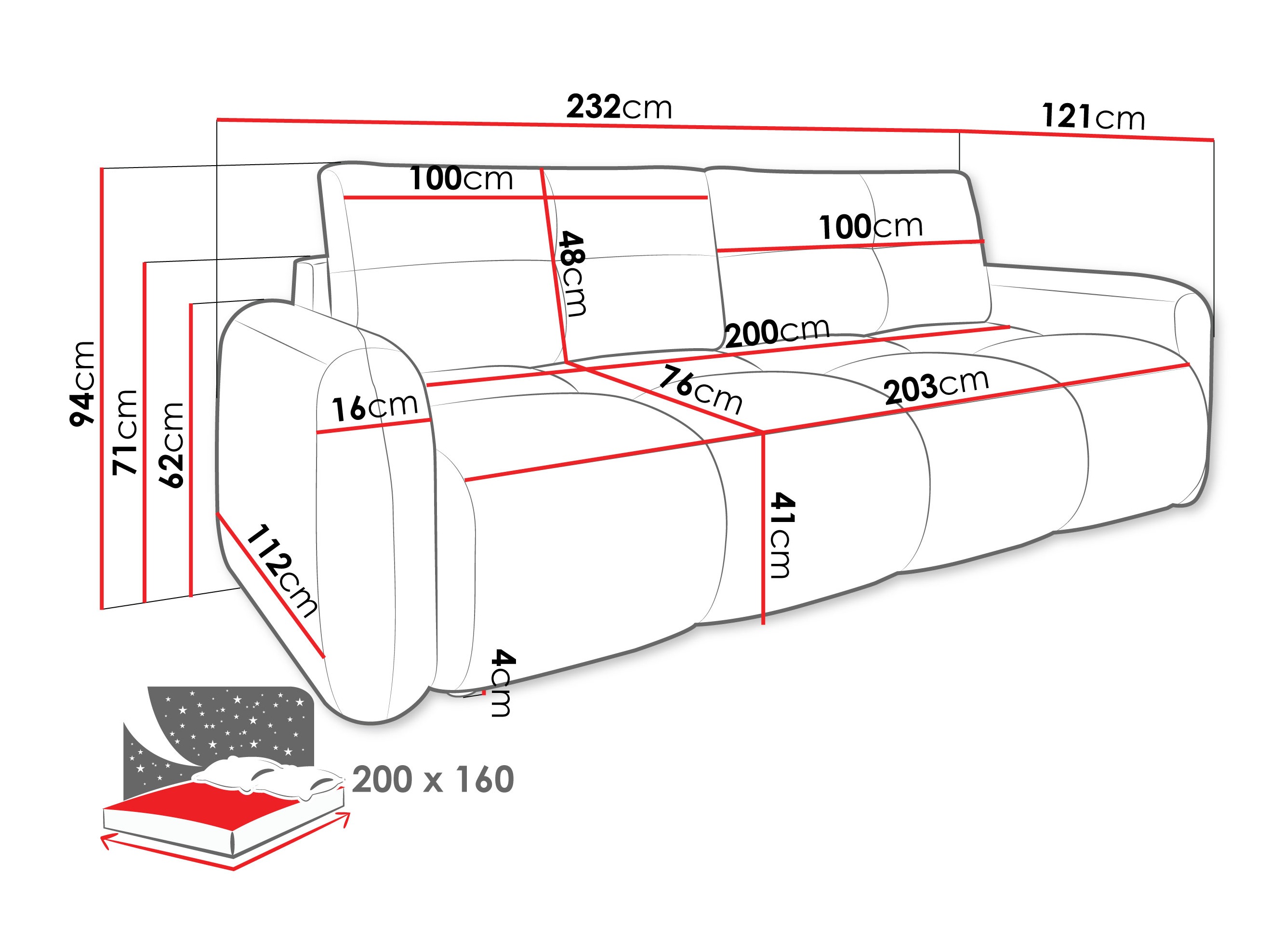 Raztegljiv kavč Clinton 100 (Lambi 06)