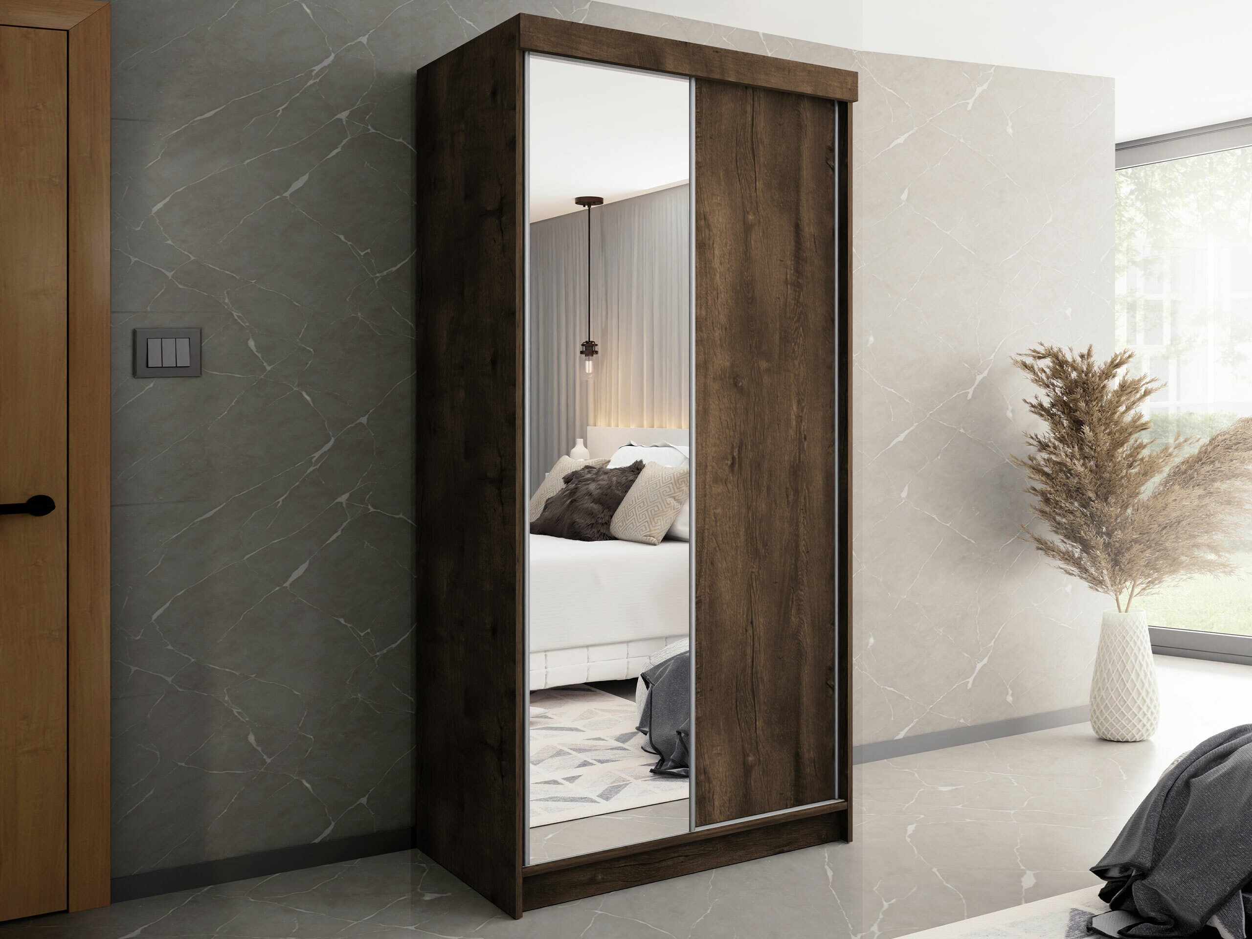 Garderobna omara Dover 103 (Temni jasen)