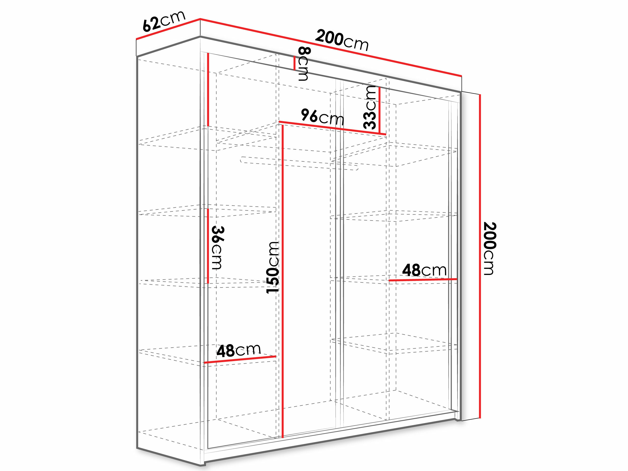 Garderobna omara Dover 105 (Temni jasen)