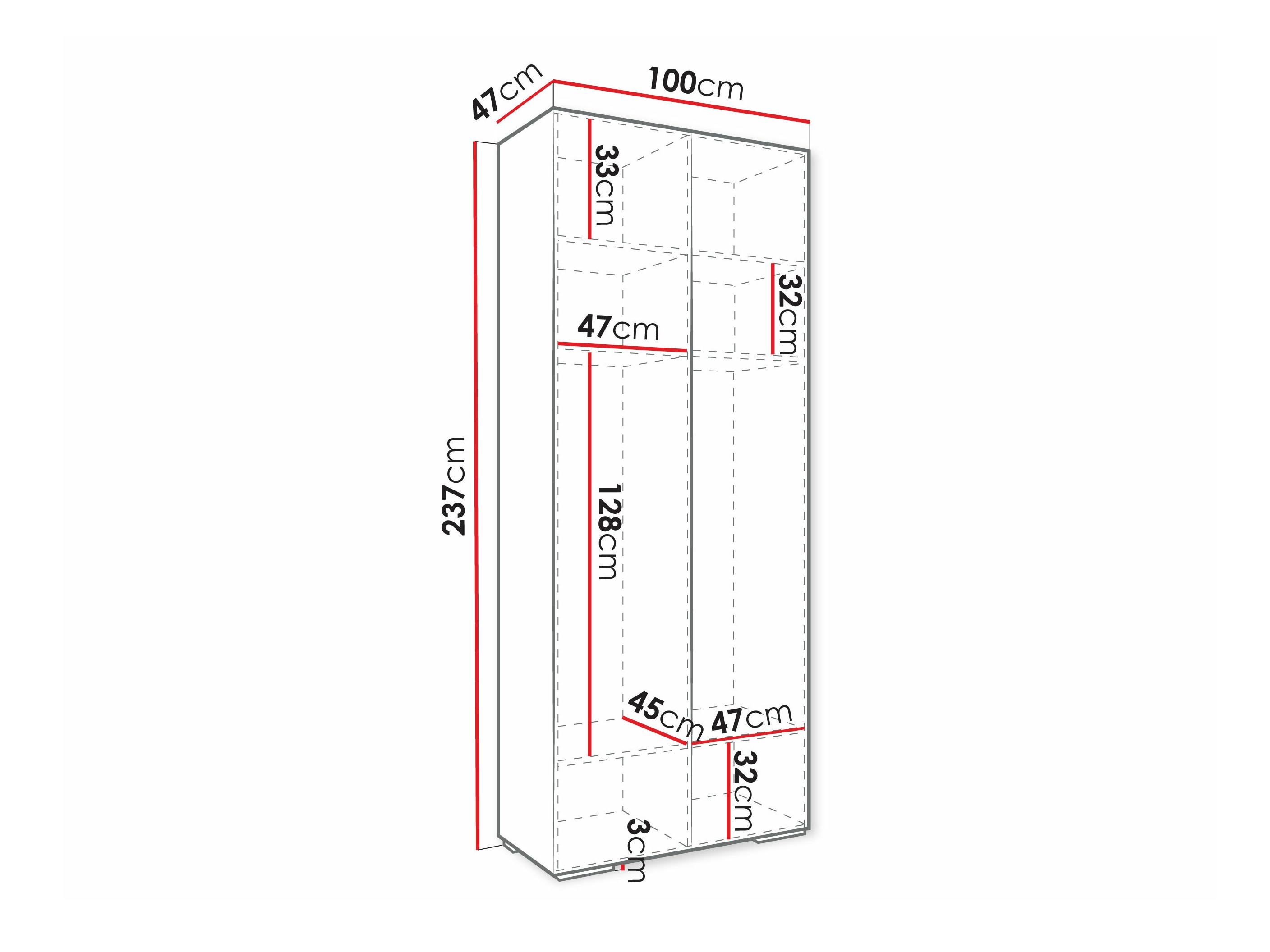 Garderobna omara Hartford 405 (Črna)
