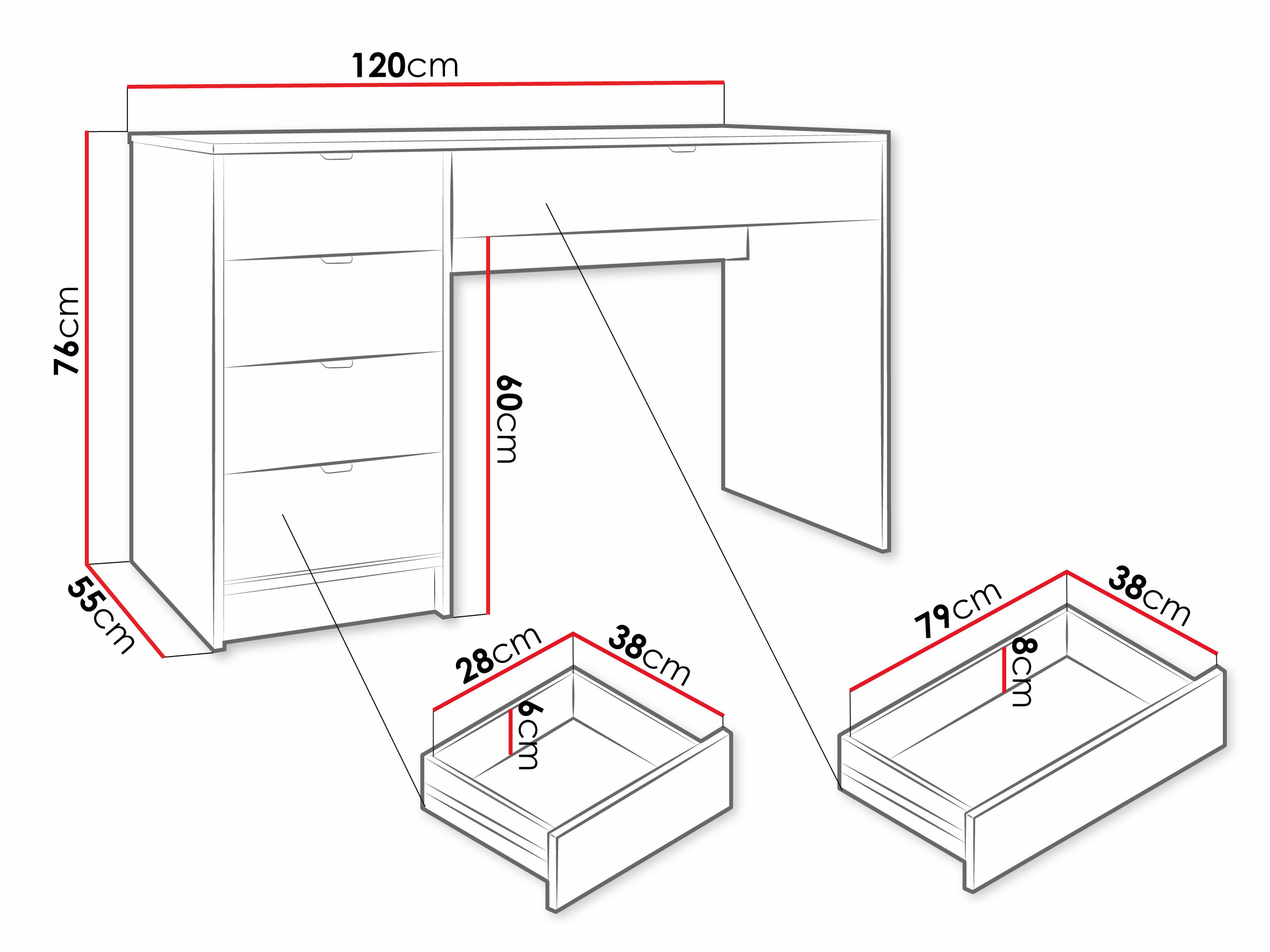 Pisalna miza Comfivo Papilio (Bela)