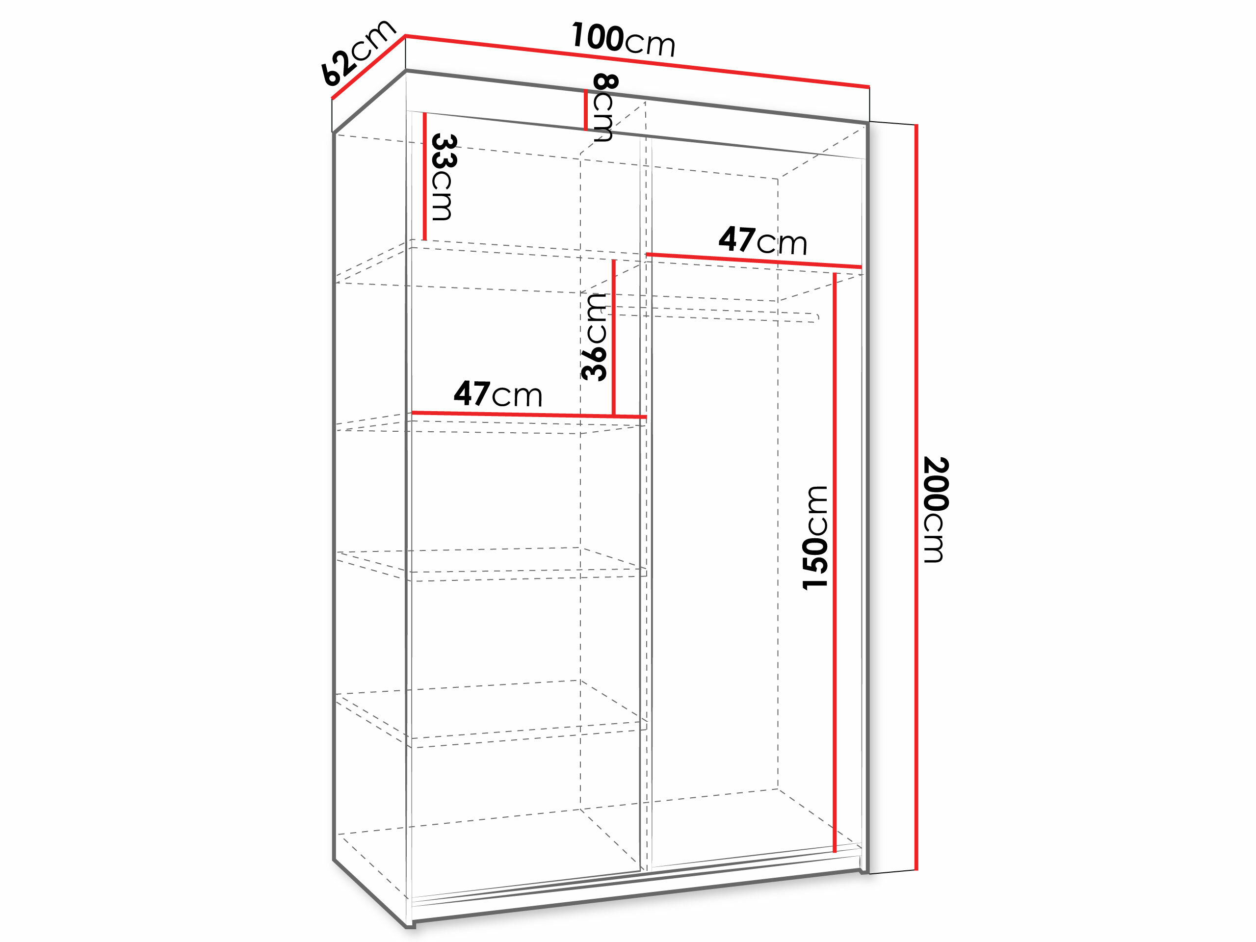 Garderobna omara Dover 104 (Bela)