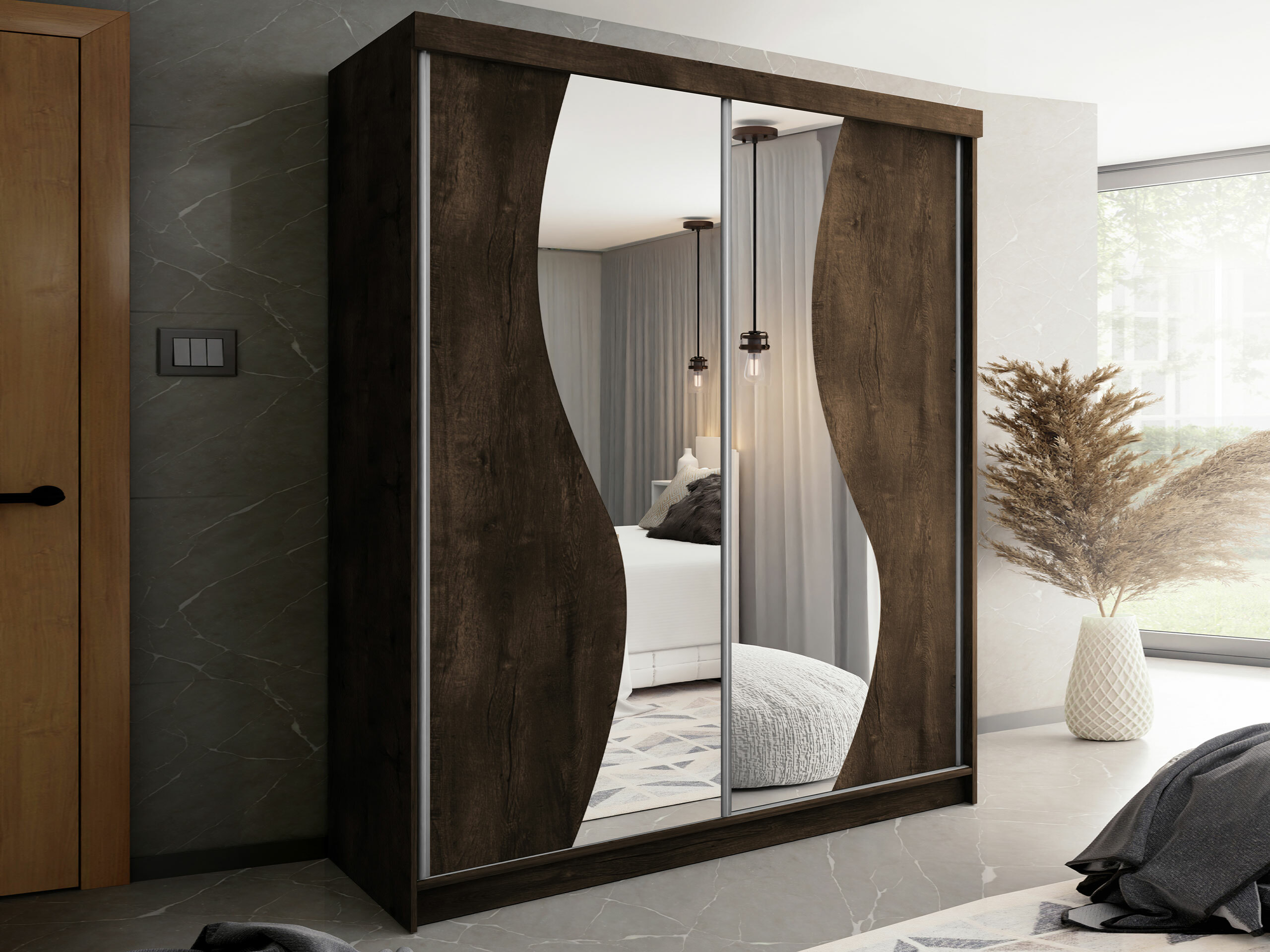 Garderobna omara Dover 105 (Temni jasen)