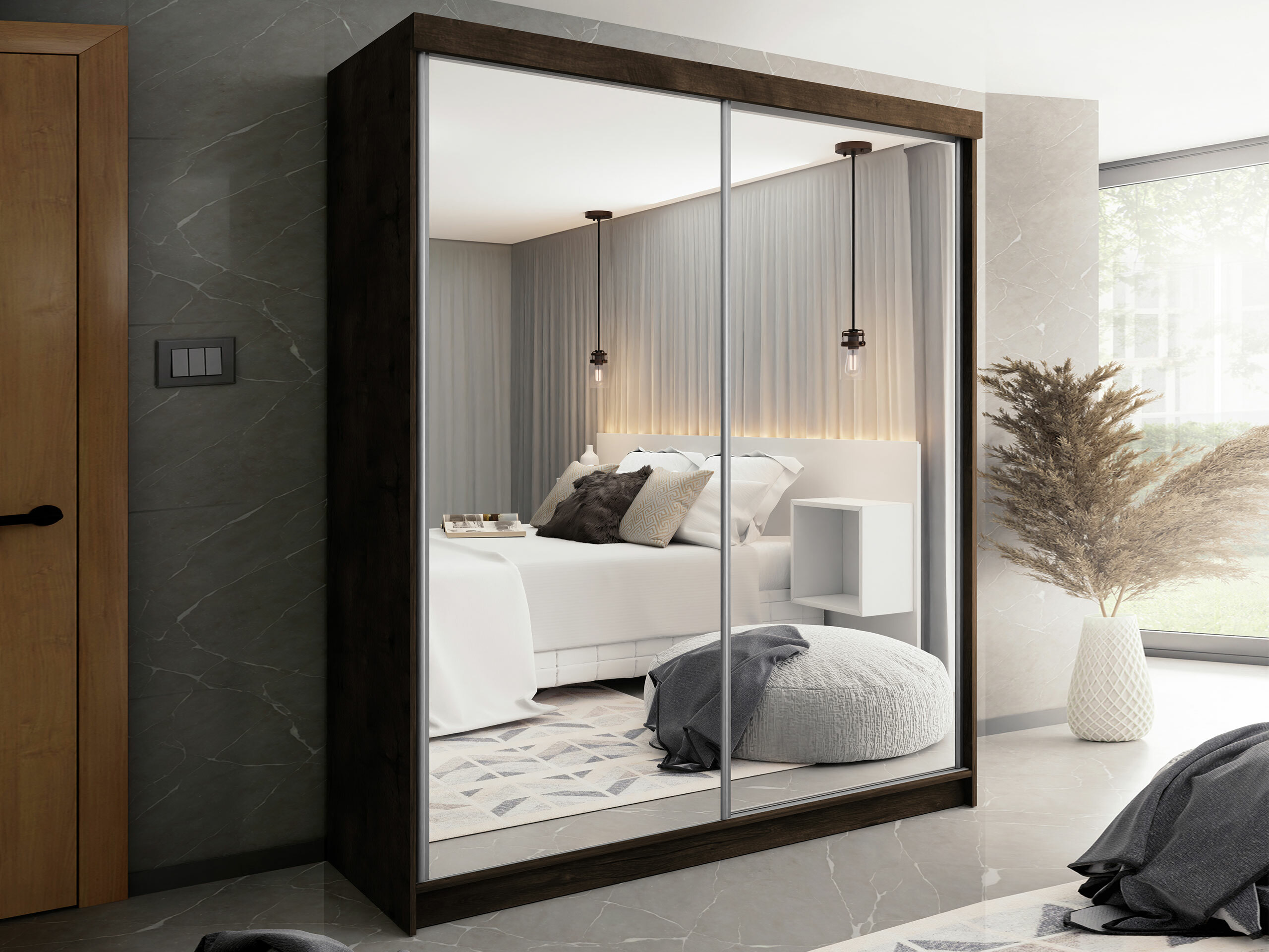 Garderobna omara Dover 106 (Temni jasen)