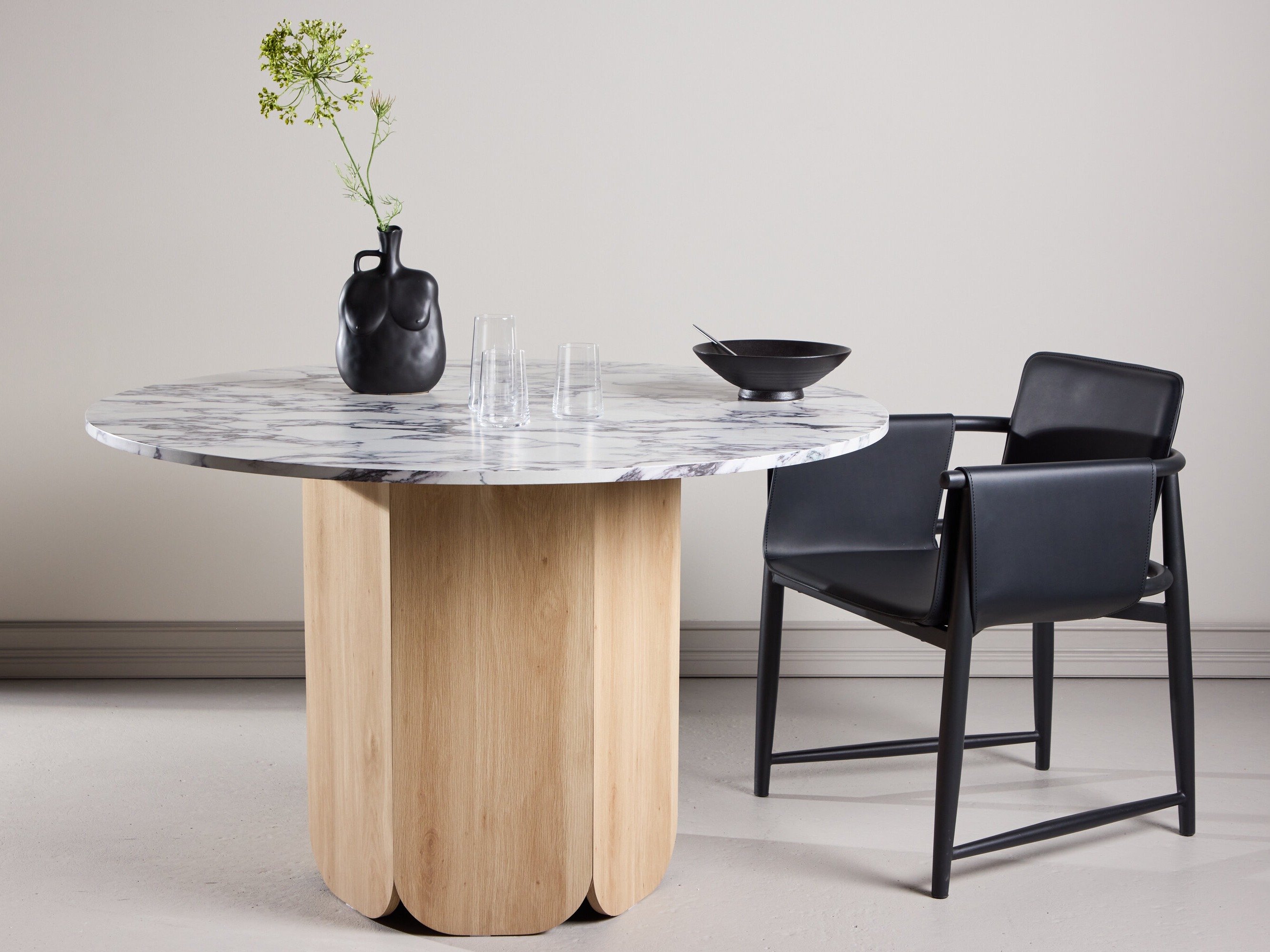 Miza Dallas 4894 (Sivi marmor + Svetlo rjava)