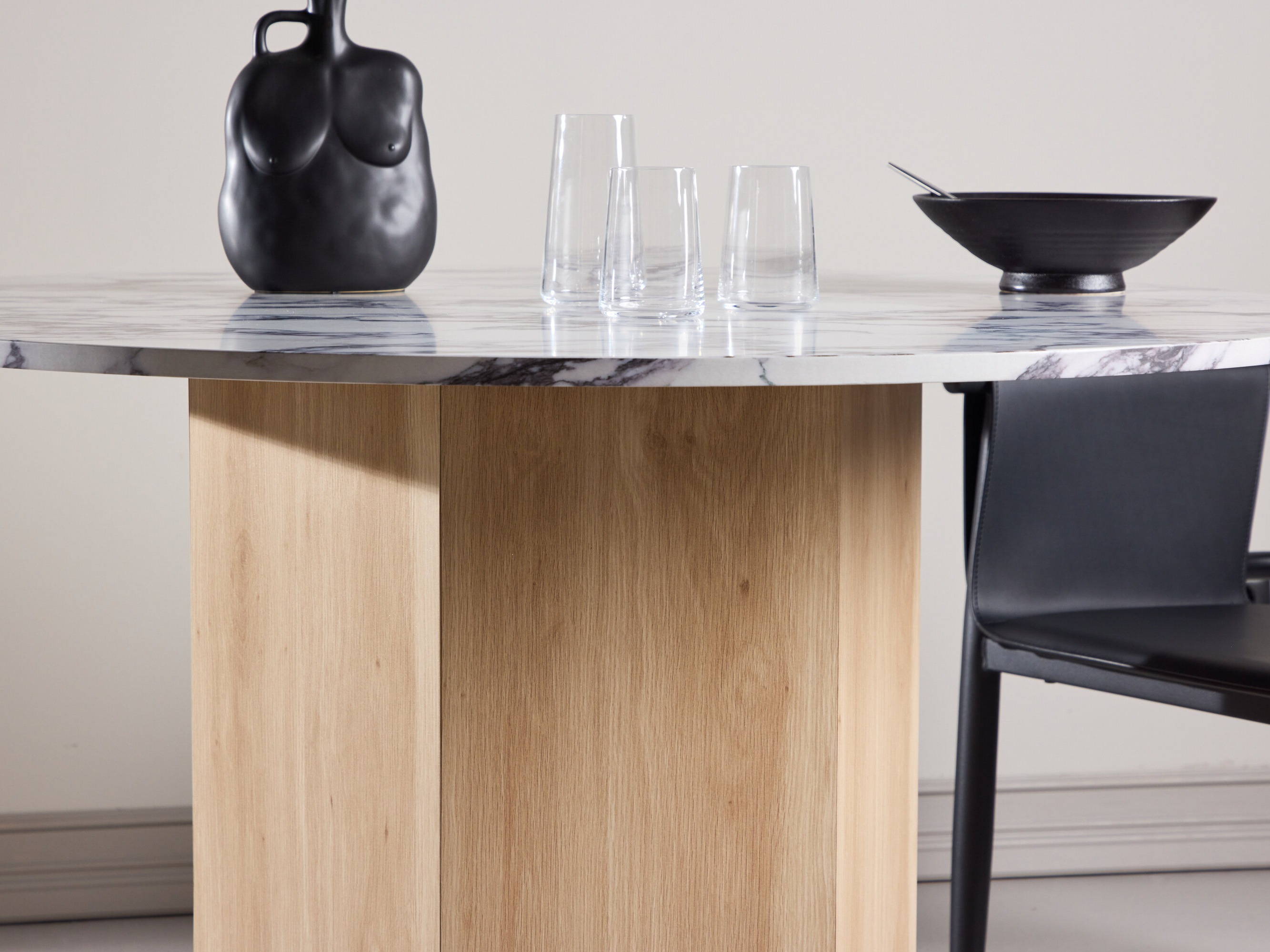 Miza Dallas 4894 (Sivi marmor + Svetlo rjava)