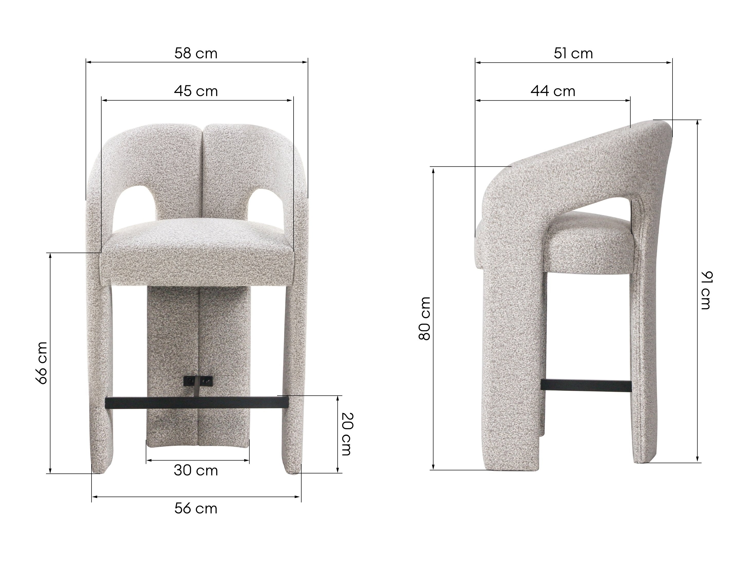 Barski stol Burleson 566 (Sivo bež)