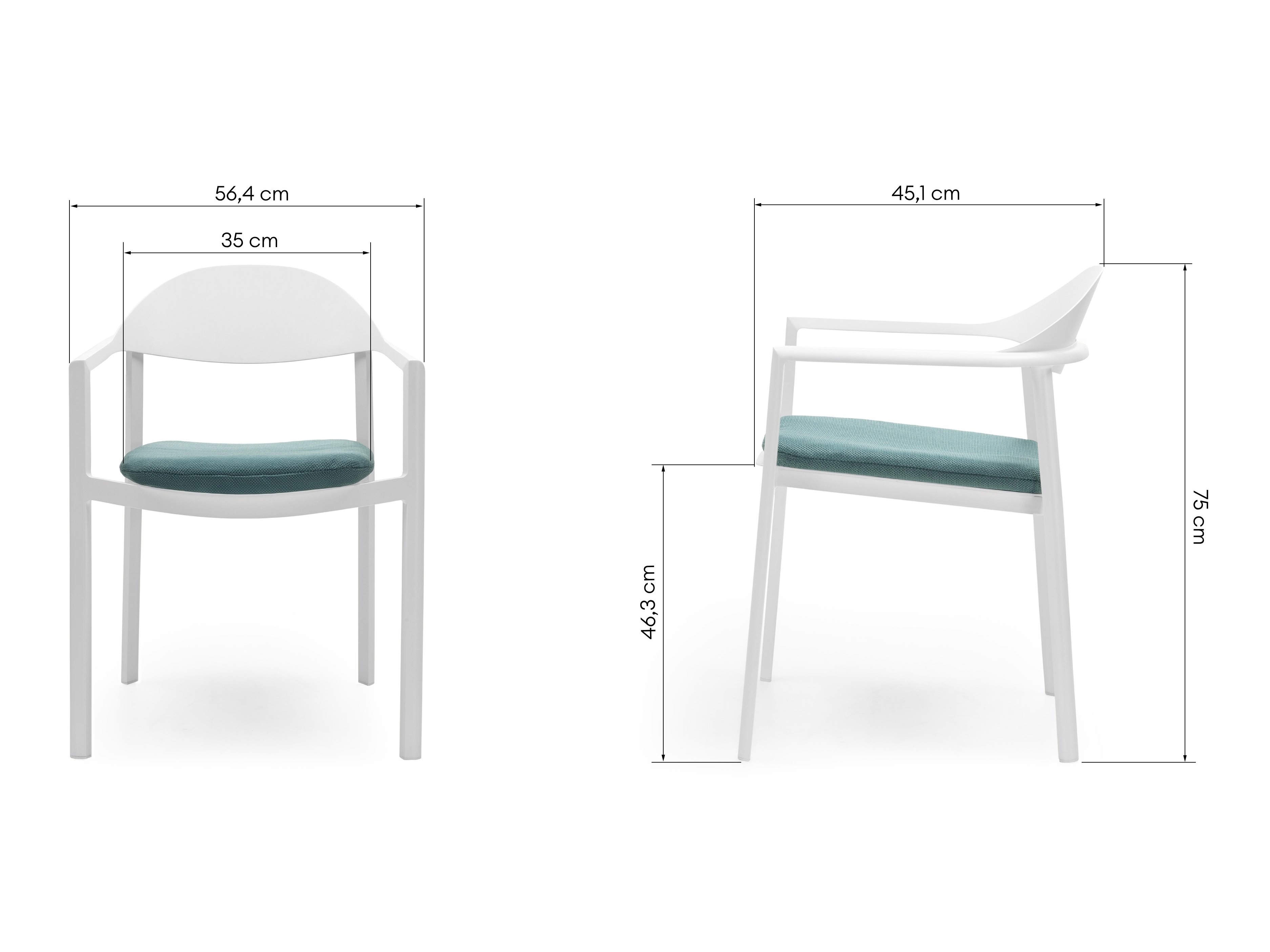 Vrtni stol Burleson 456 (Bela + Zelena)