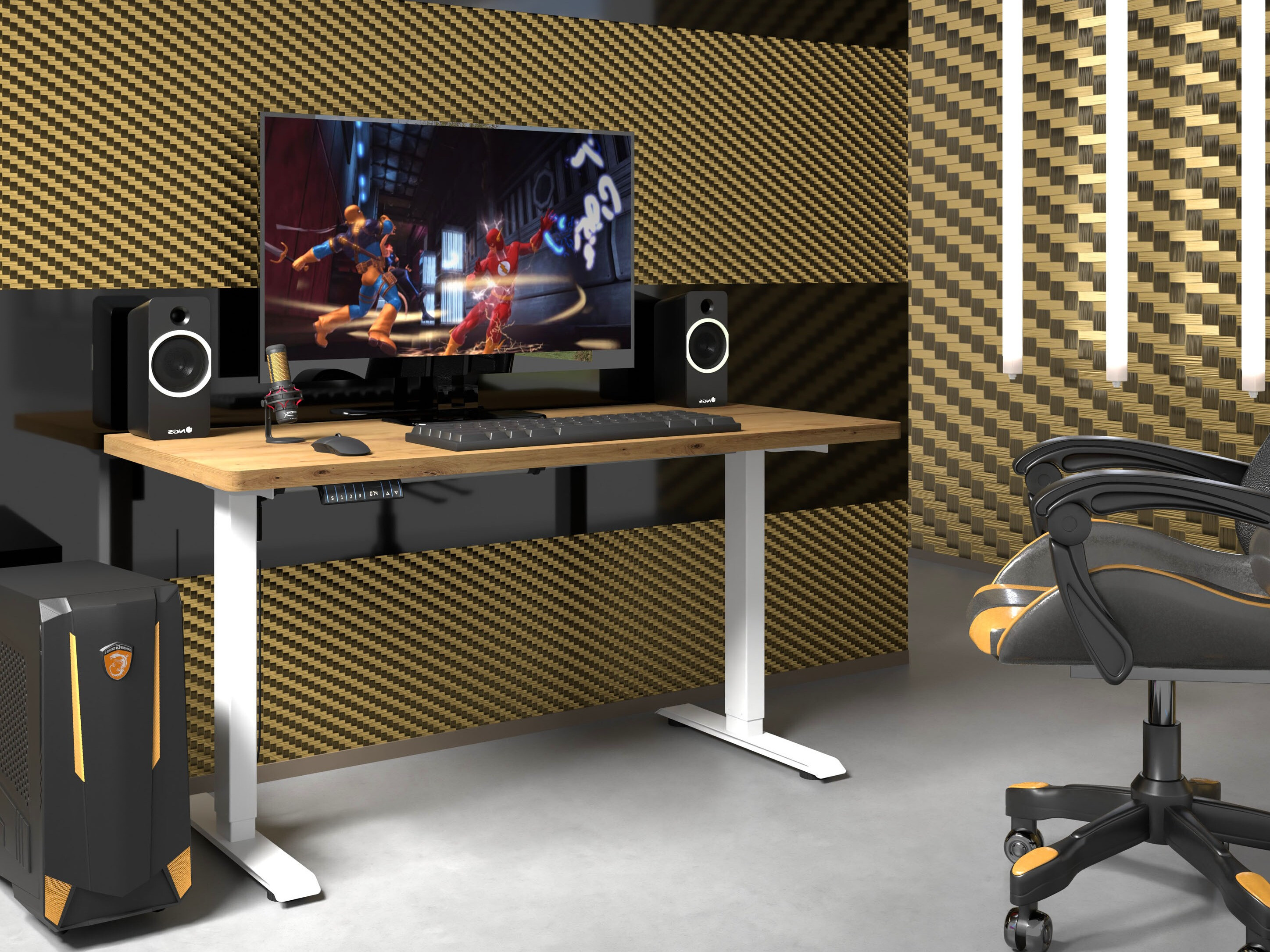 Dvižna pisalna miza Buffalo 184 (Bela)