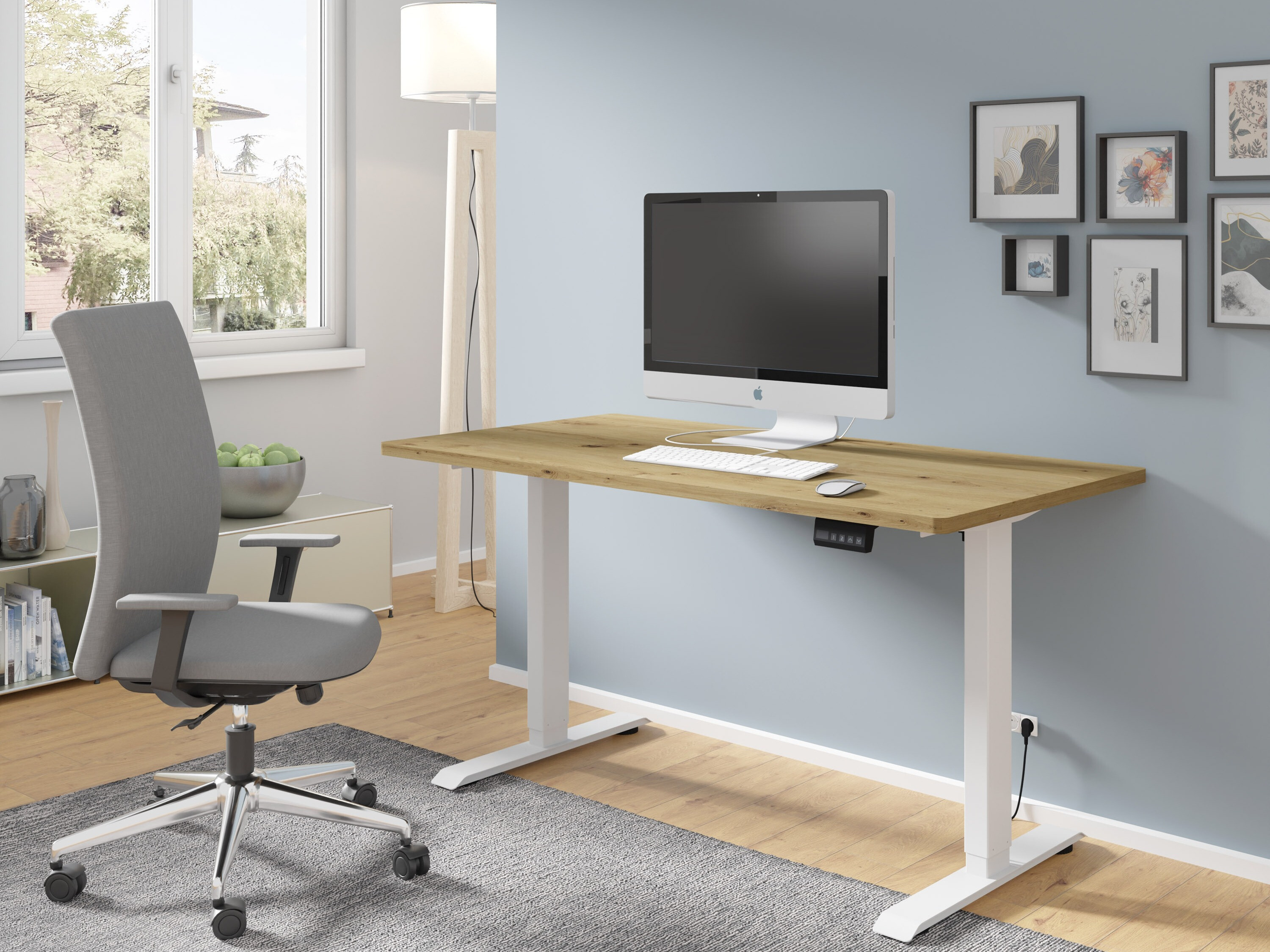 Dvižna pisalna miza Buffalo 184 (Bela)