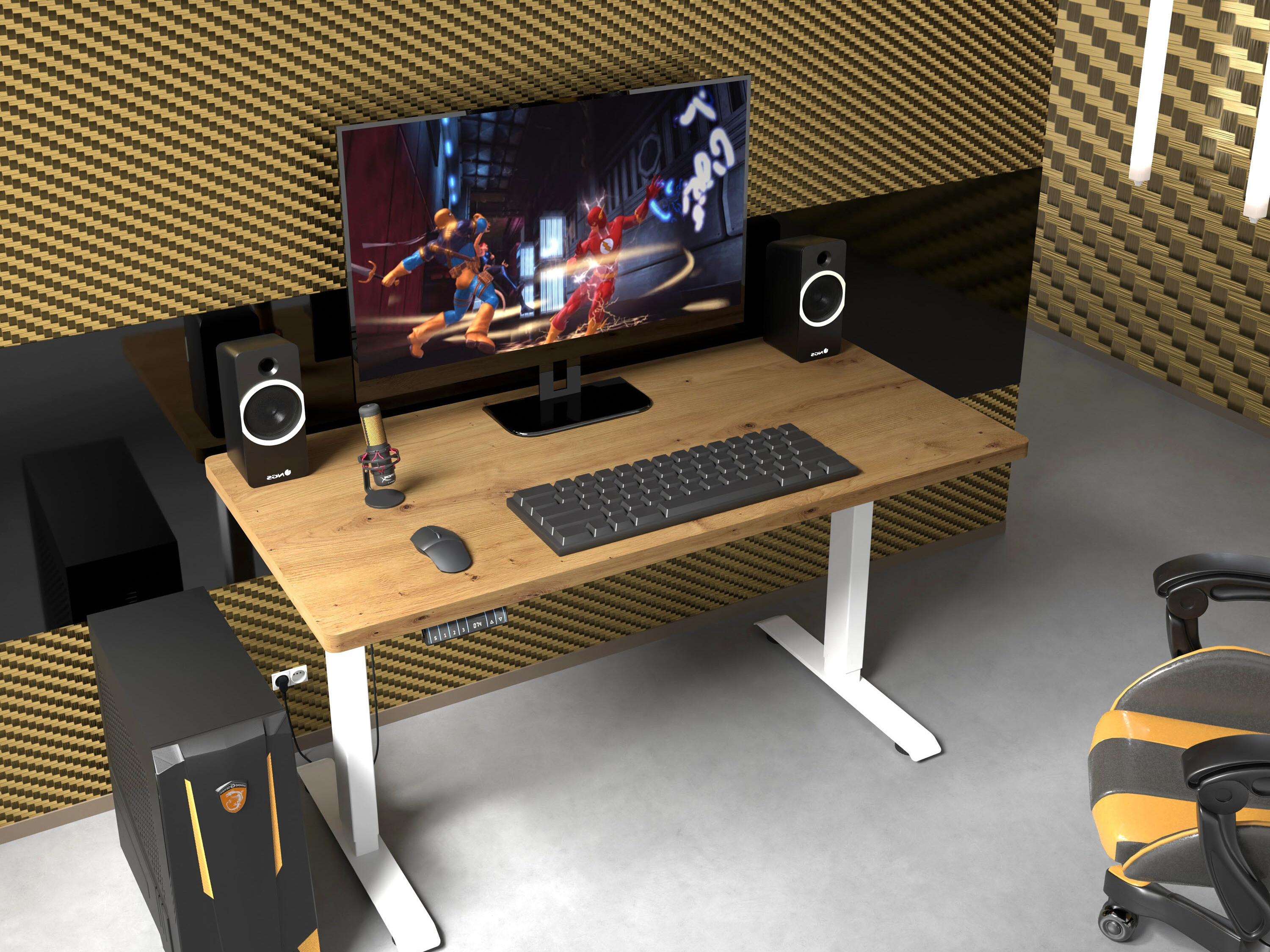 Dvižna pisalna miza Buffalo 184 (Bela)