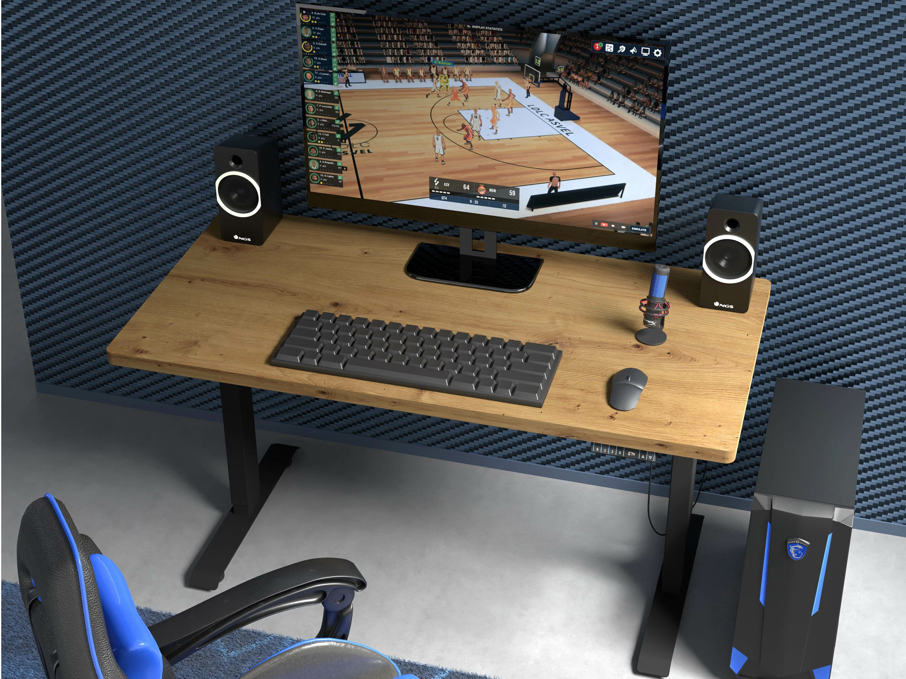 Dvižna pisalna miza Buffalo 184 (Črna)