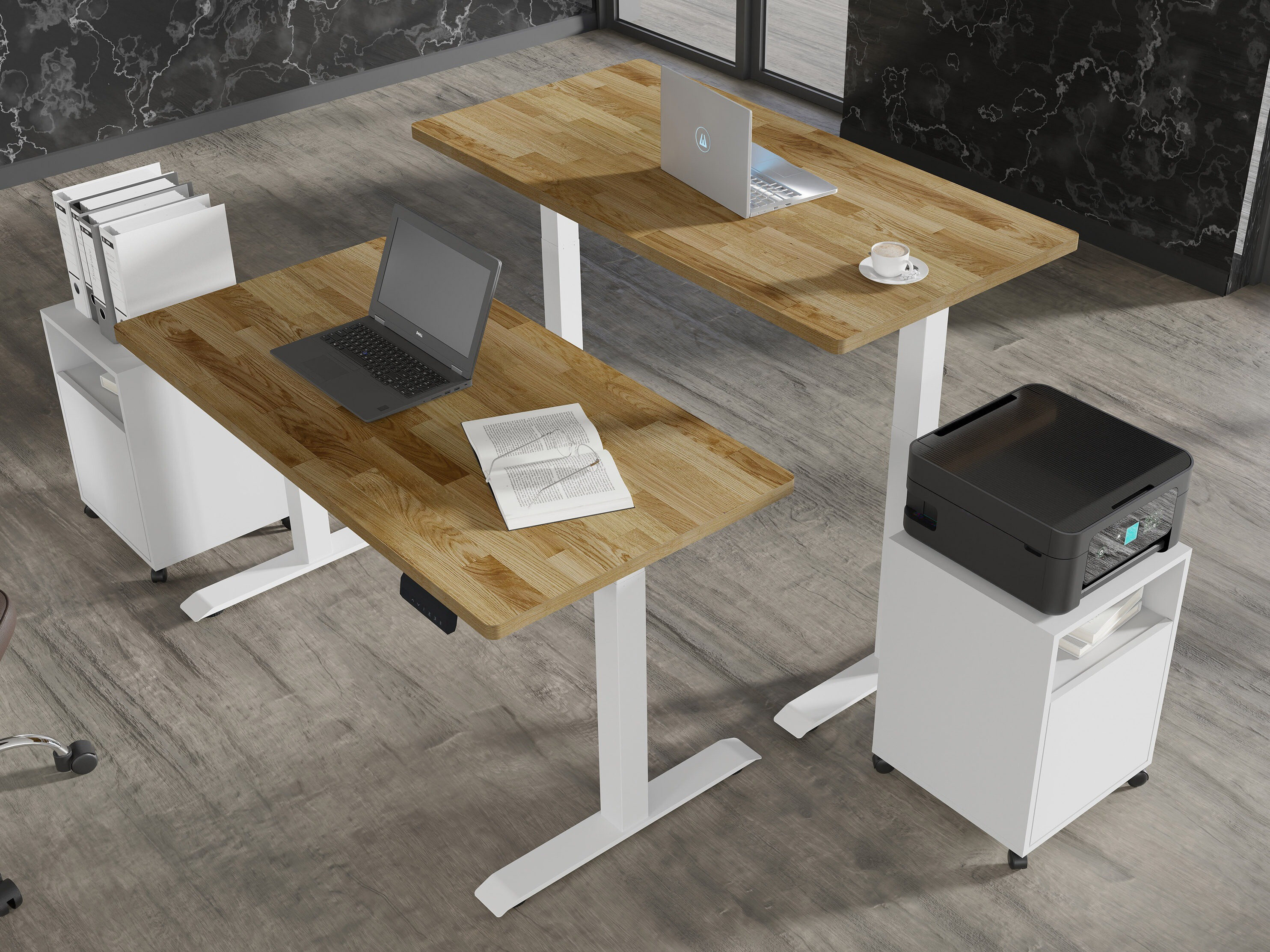 Dvižna pisalna miza Buffalo 199 (Bela)