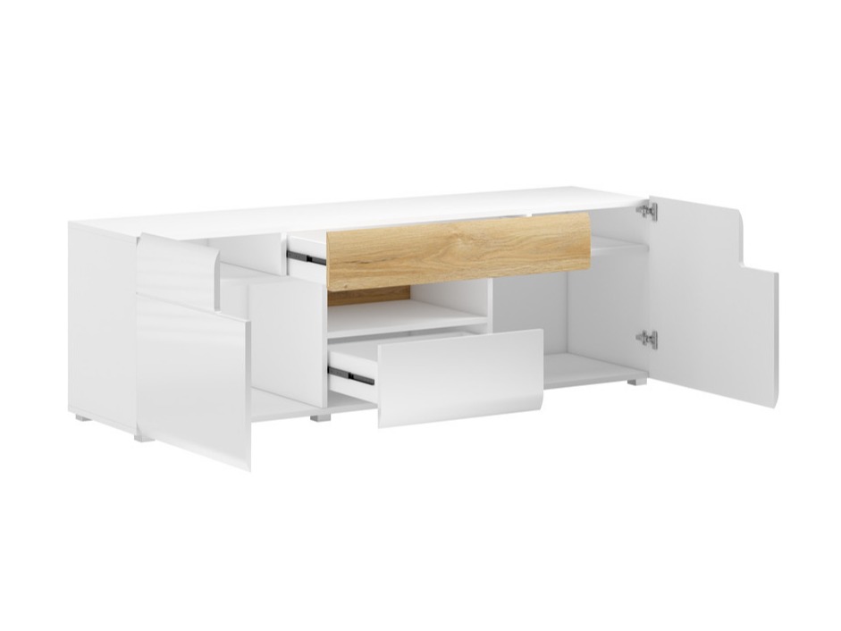 TV-omarica Torsone 101 (Bela + Sijaj bela + Hrast San Remo)