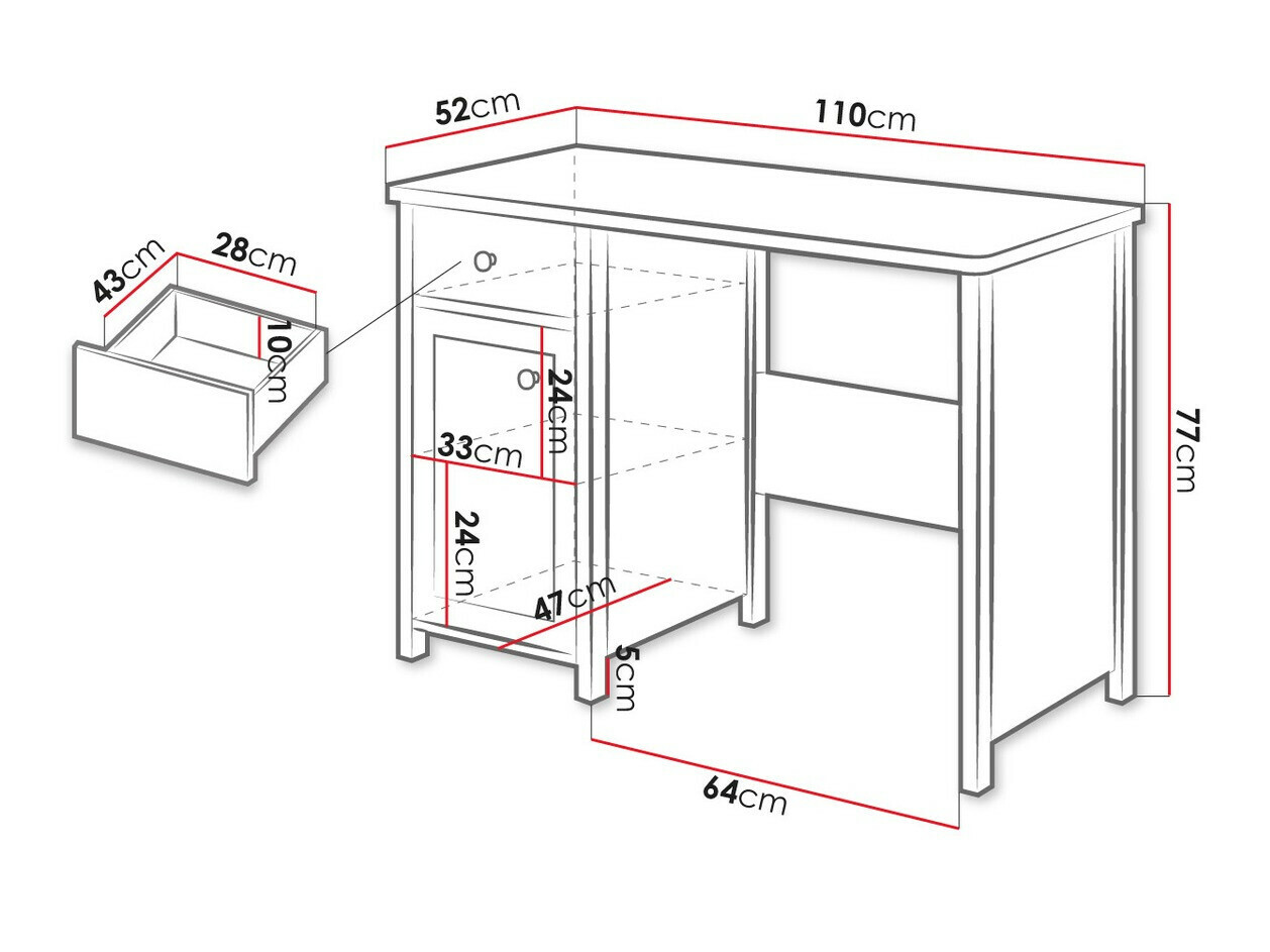 Pisalna miza Romelbo 139 (Bež + Hrast)