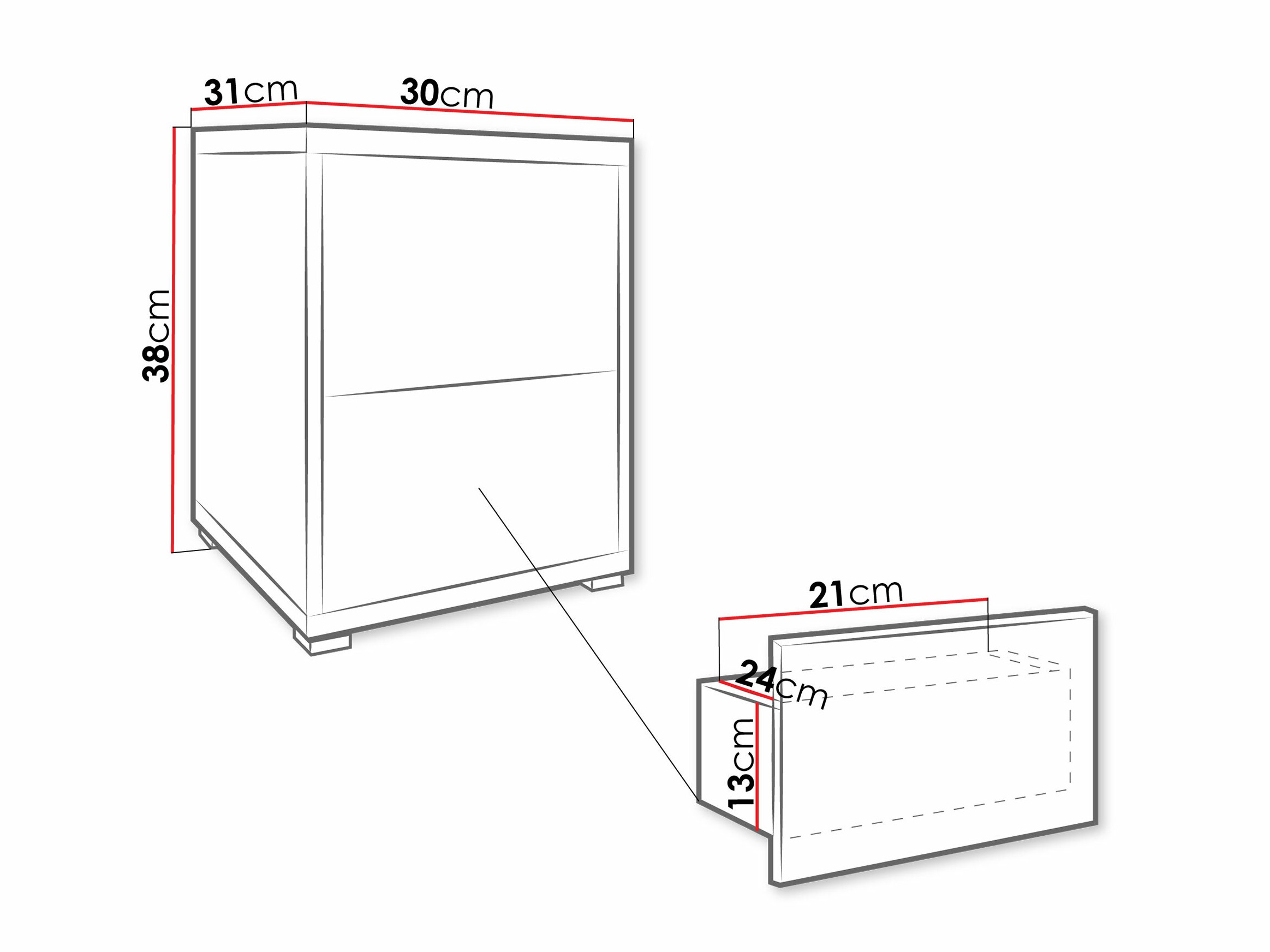 Nočna omarica Comfivo Tutela (Bela)