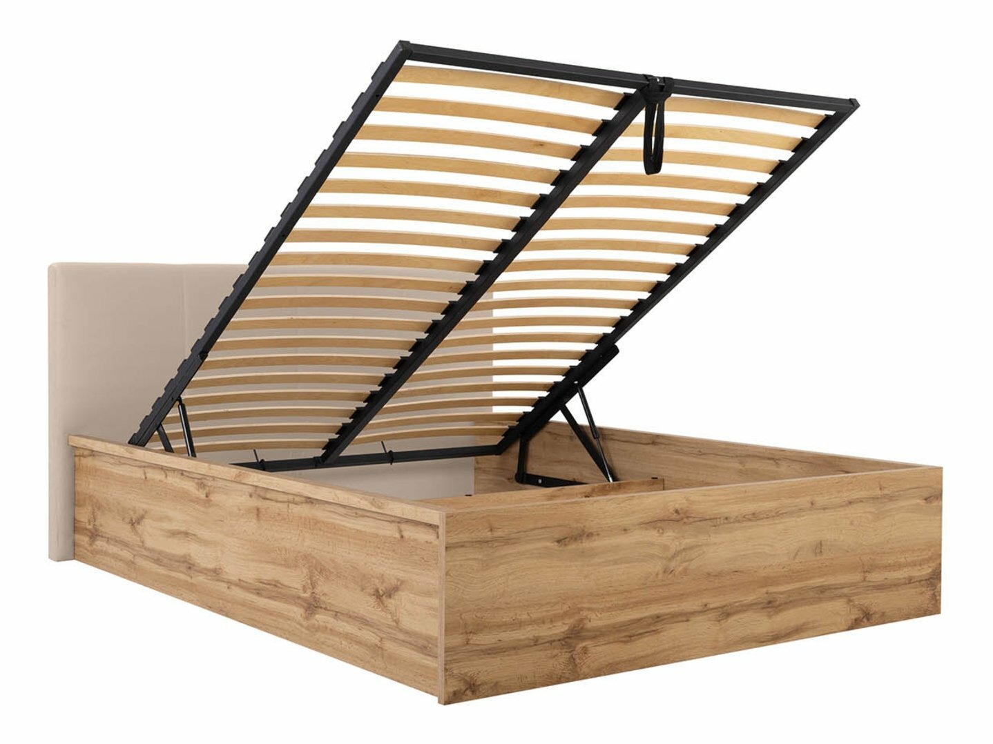 Postelja Livevaro 123 (Wotan hrast + Bež)