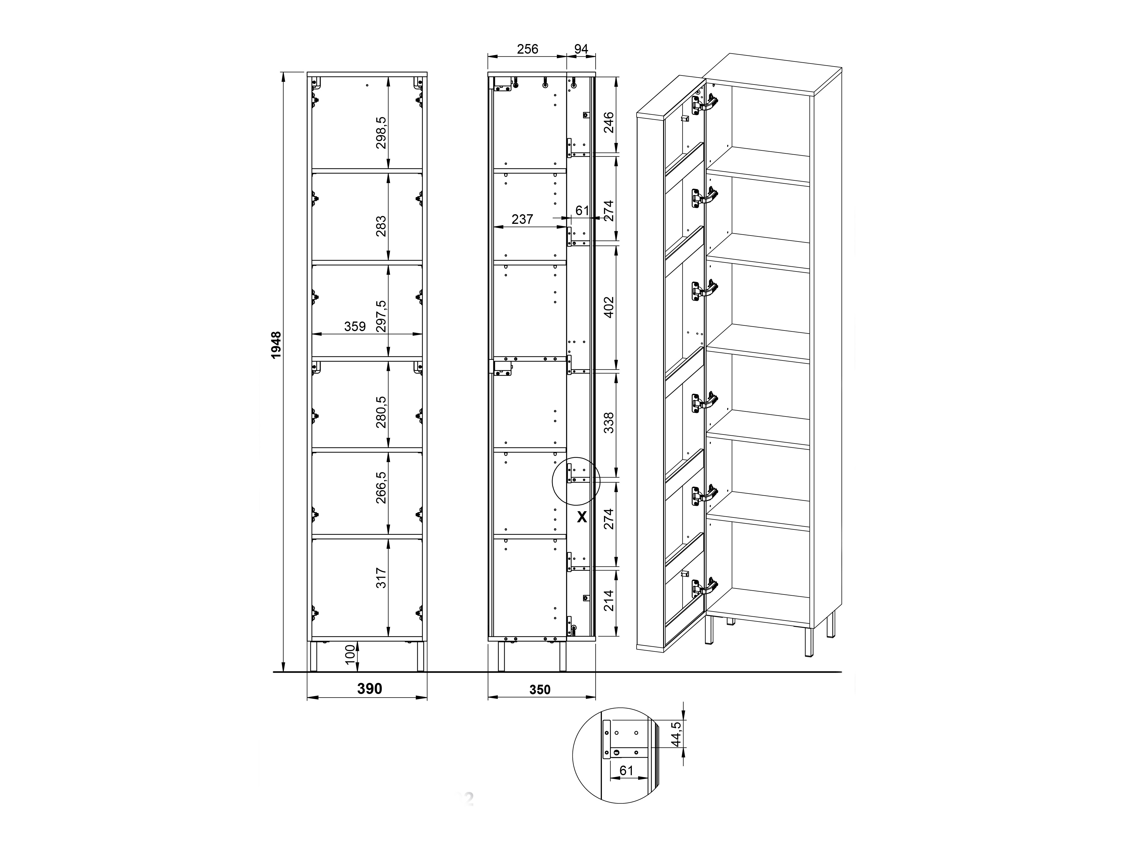 Prostostoječa Kopalniška omarica Fenetro 102