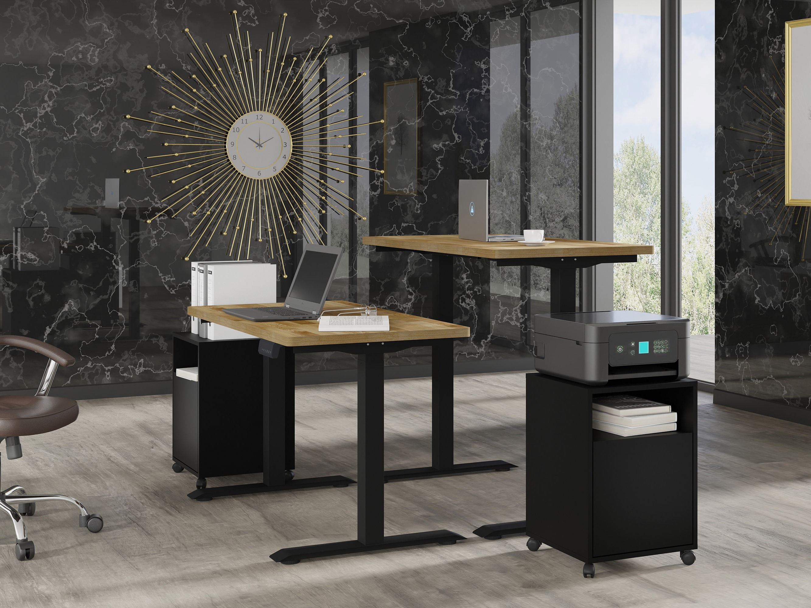 Dvižna pisalna miza Buffalo 200 (Črna)