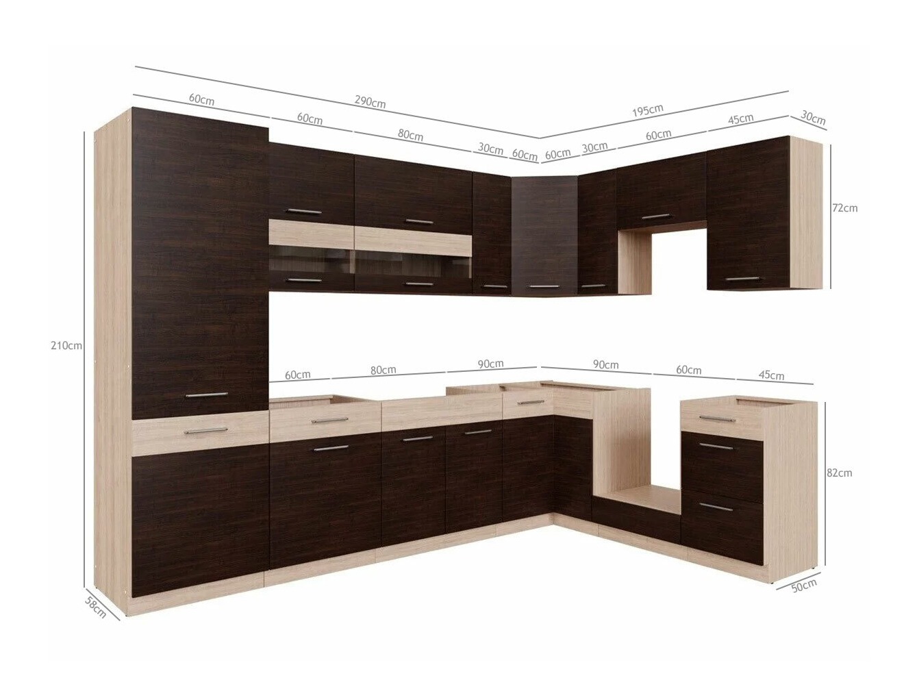 Modularni kuhinjski komplet Mode Dark 129