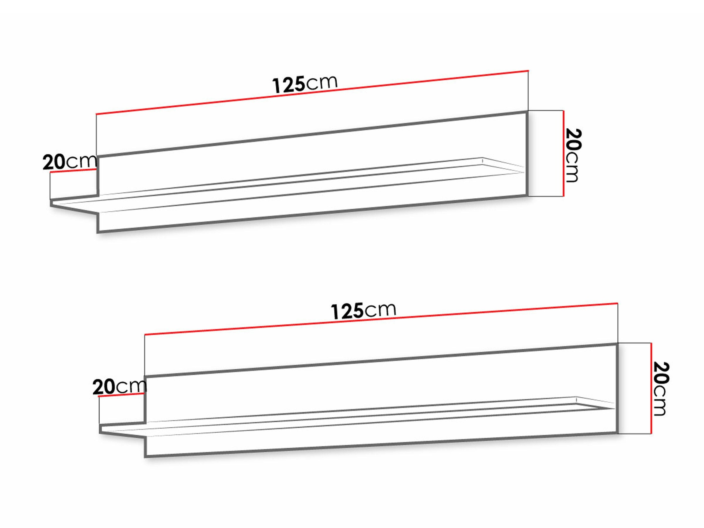 Komplet stenskih polic Tornola 104 (Črna)